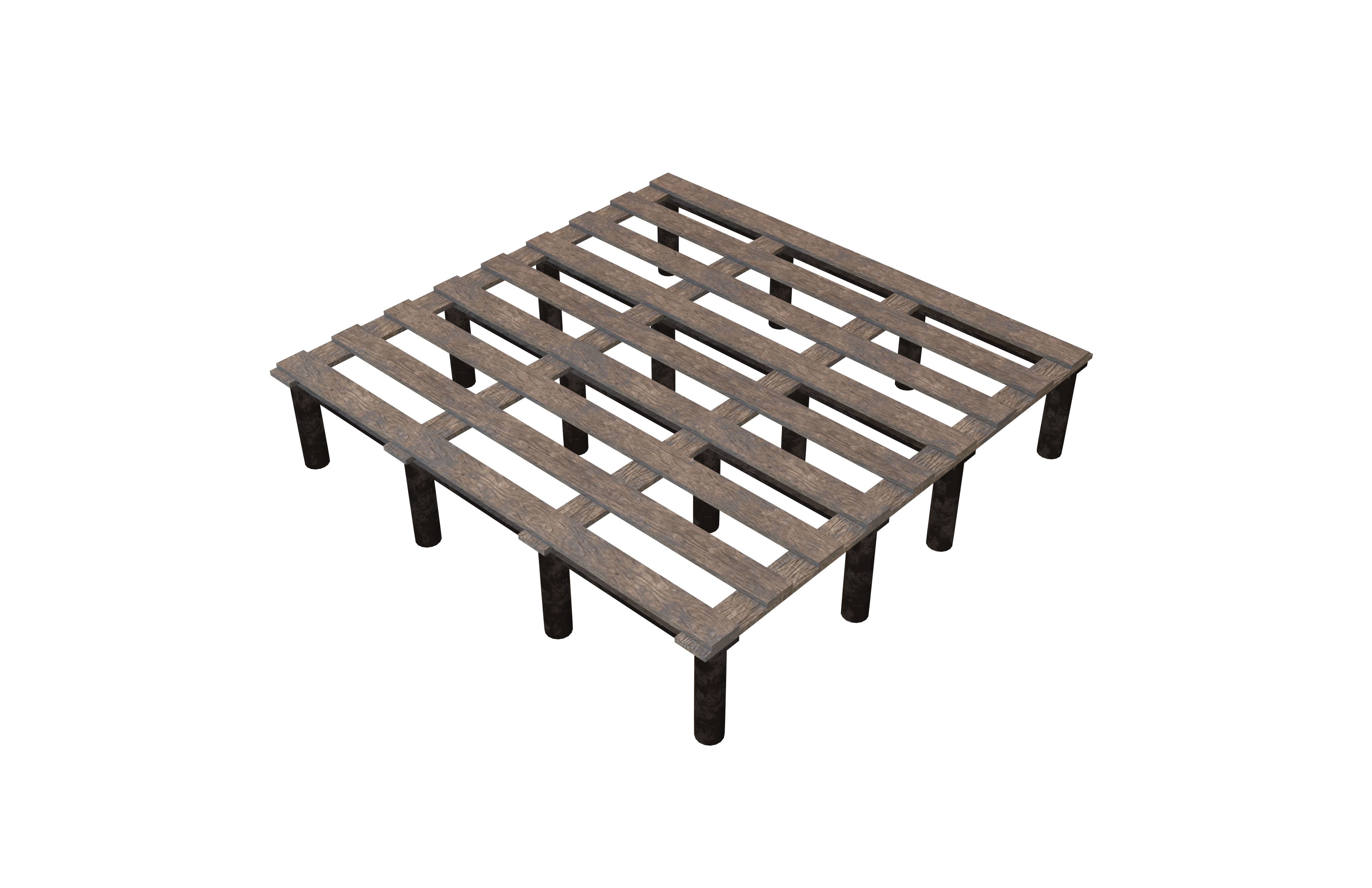 Bed Frame v1 005 Low-poly 3D model_2