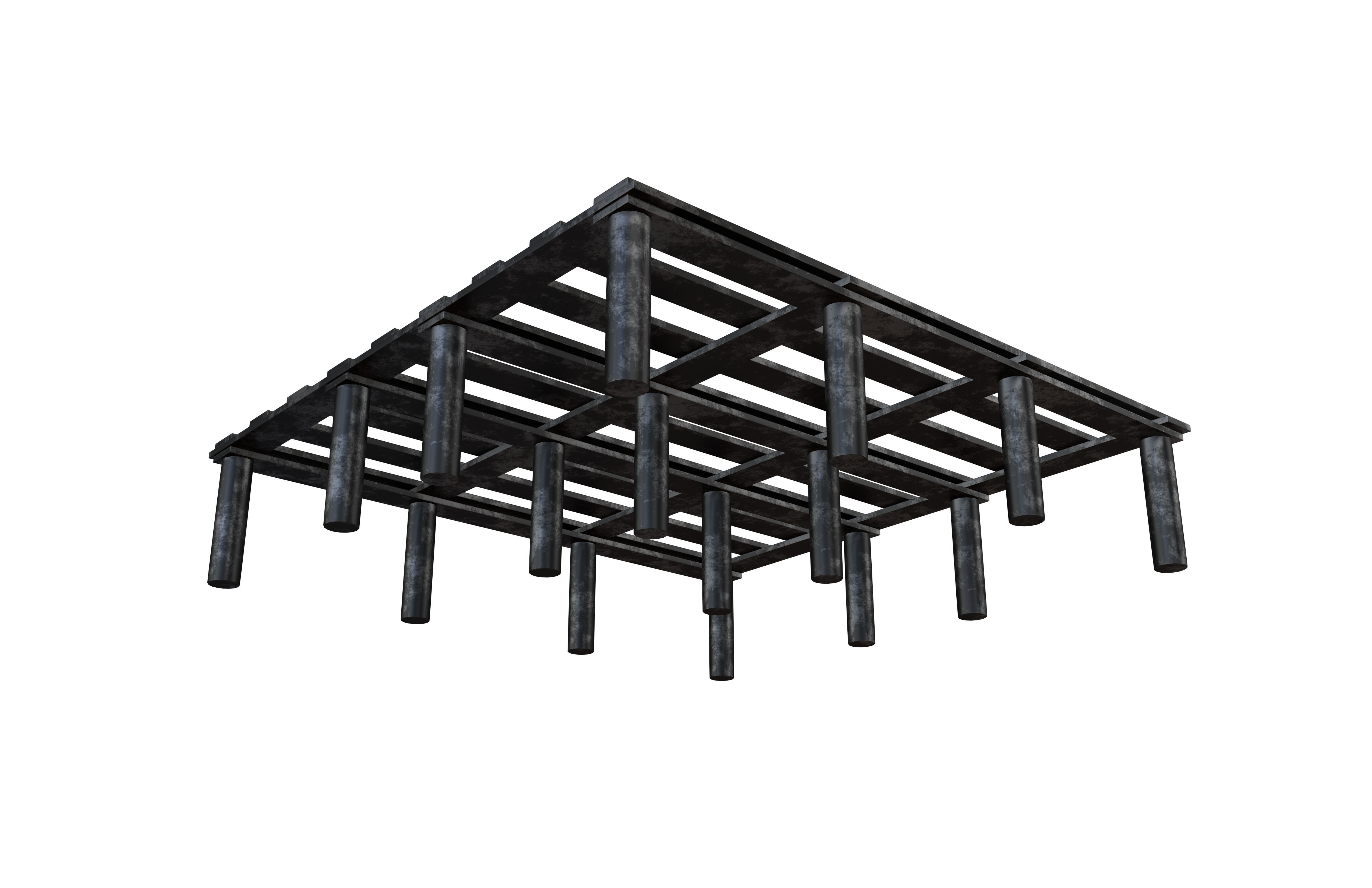 Bed Frame v1 006 Low-poly 3D model_2