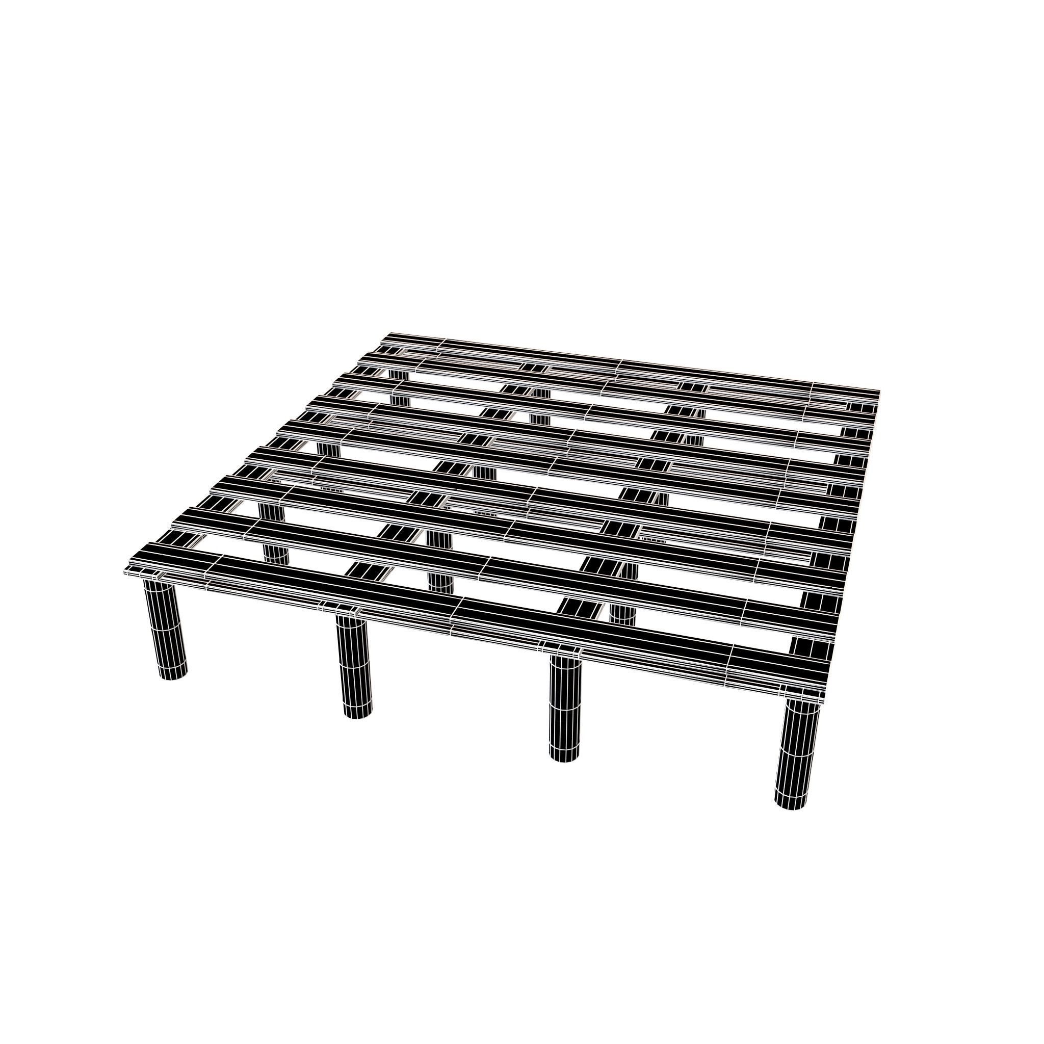 Bed Frame v1 006 Low-poly 3D model_4