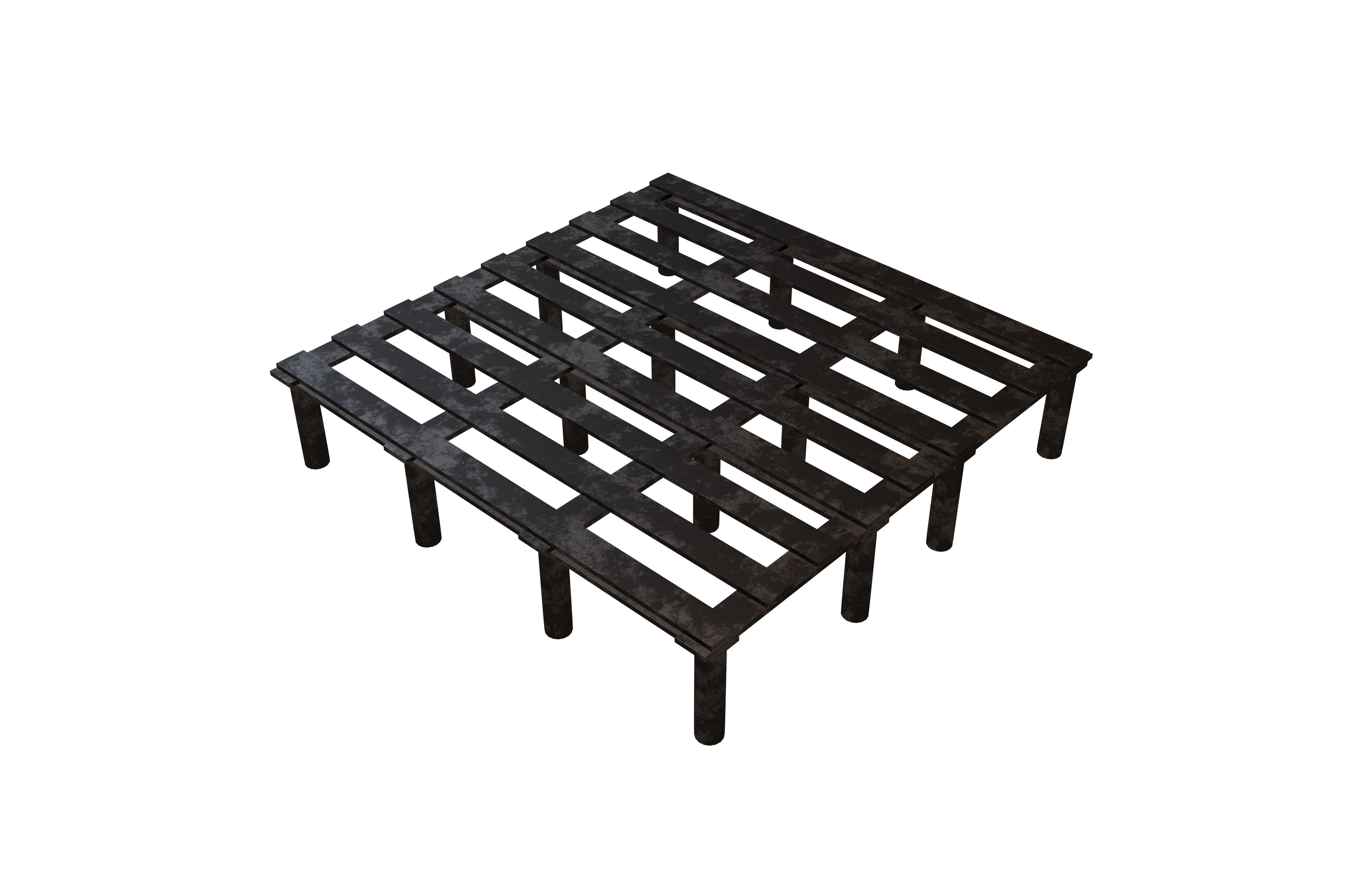 Bed Frame v1 006 Low-poly 3D model_1