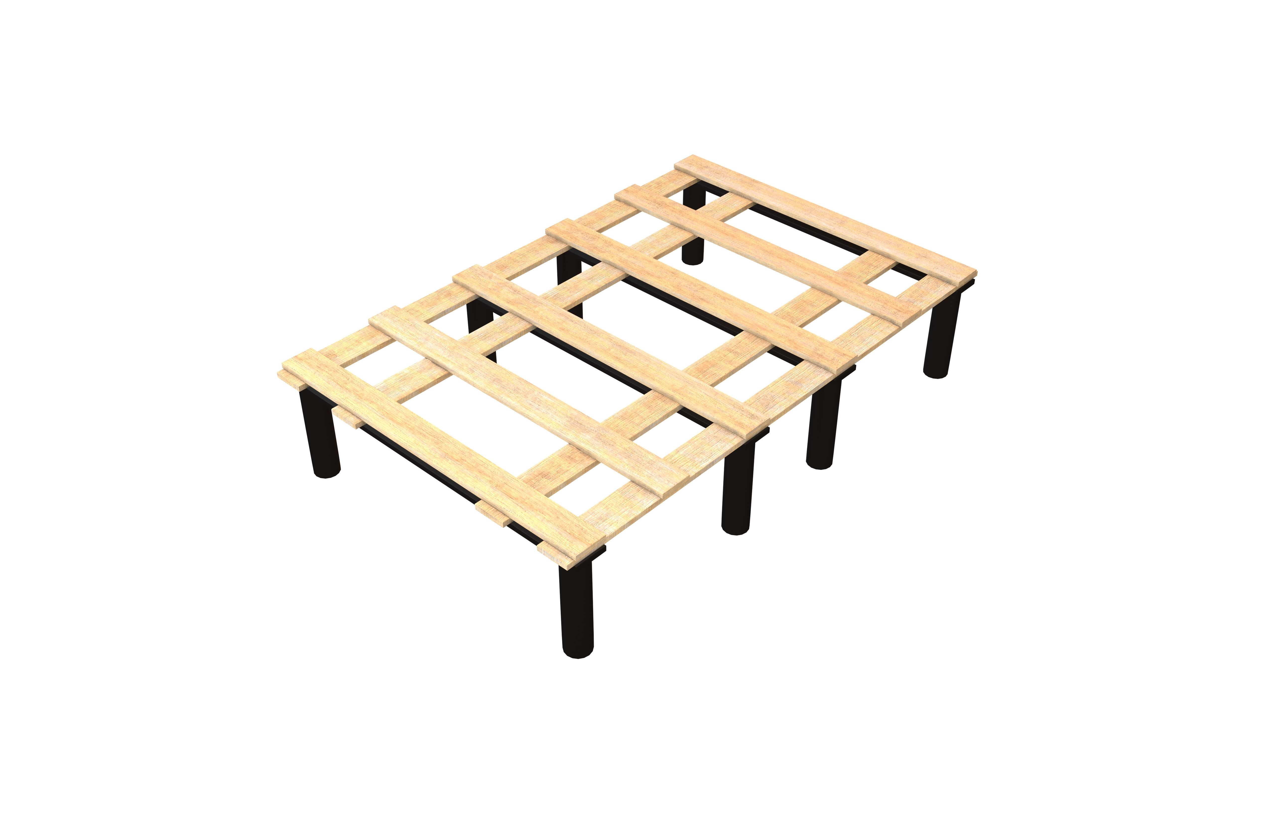Bed Frame v2 001 Low-poly 3D model_2