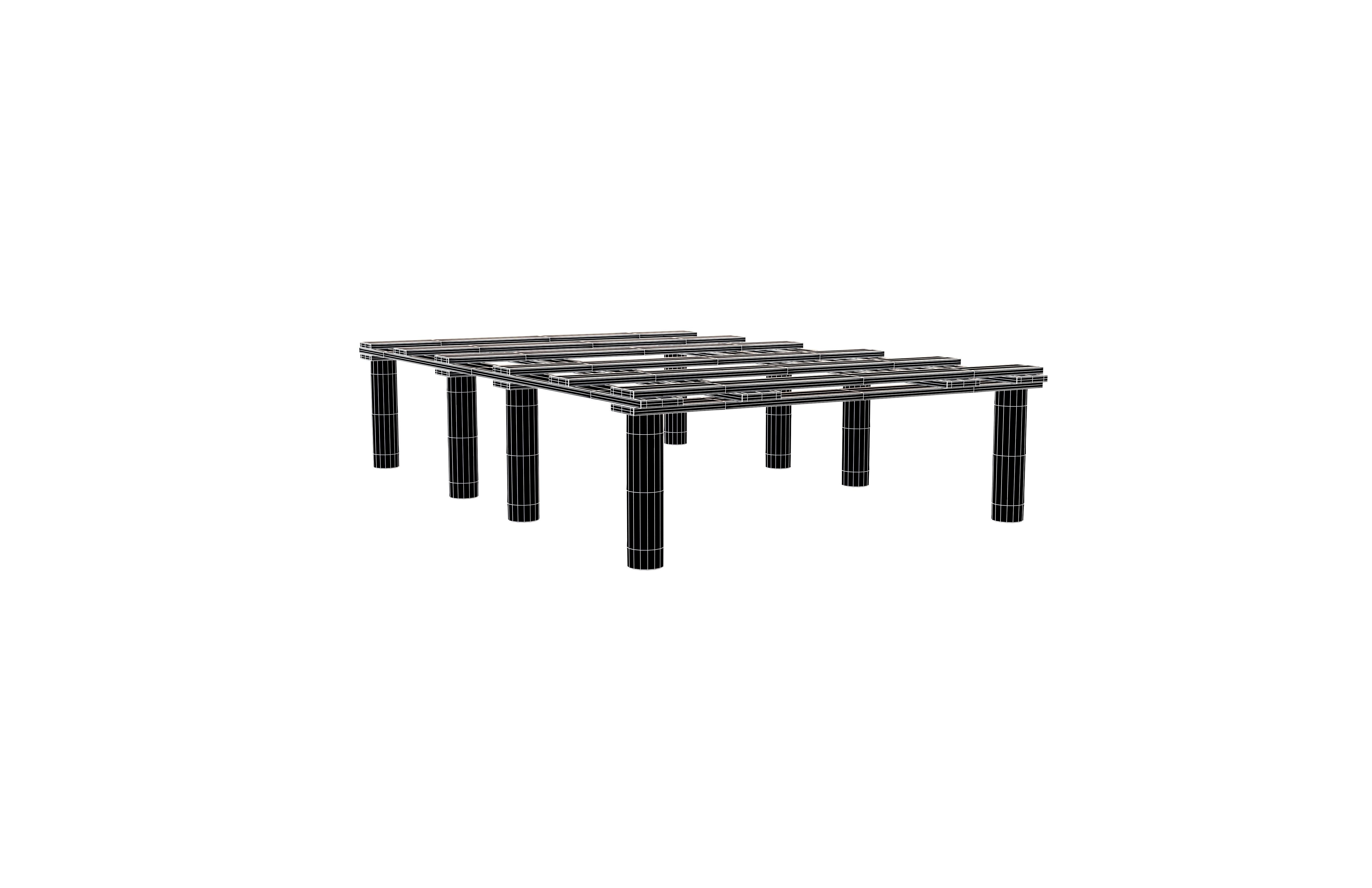 Bed Frame v2 001 Low-poly 3D model_5