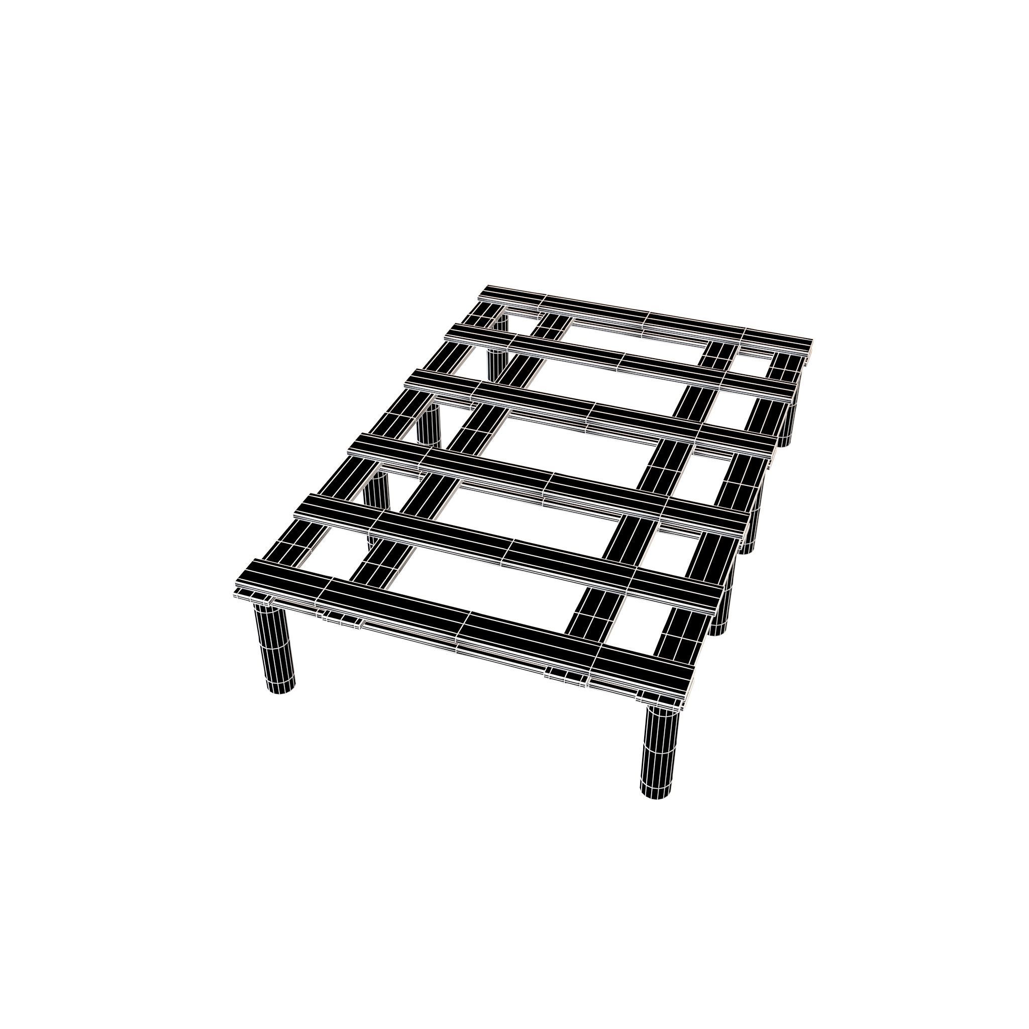 Bed Frame v2 006 Low-poly 3D model_4