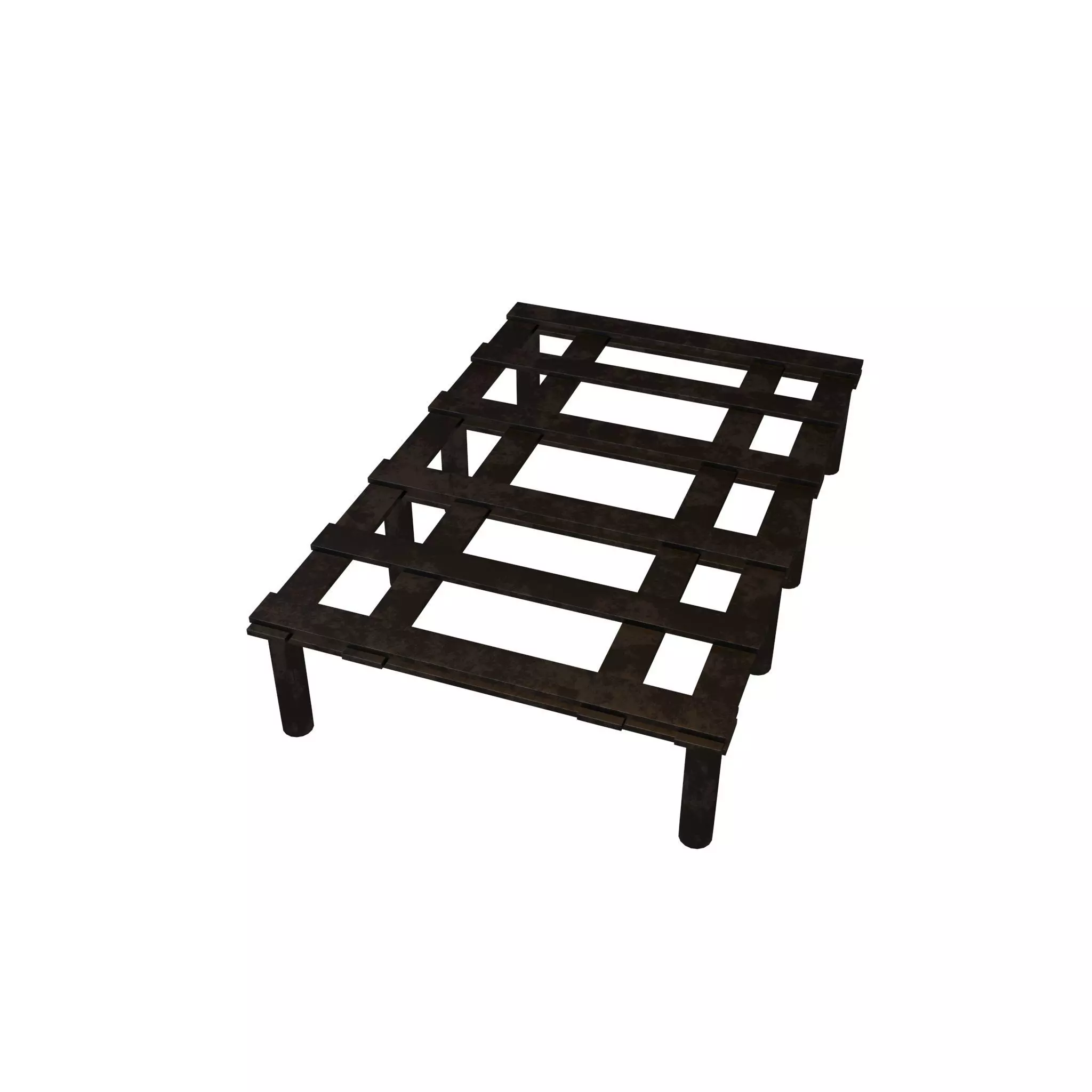 Bed Frame v2 006 Low-poly 3D model_0