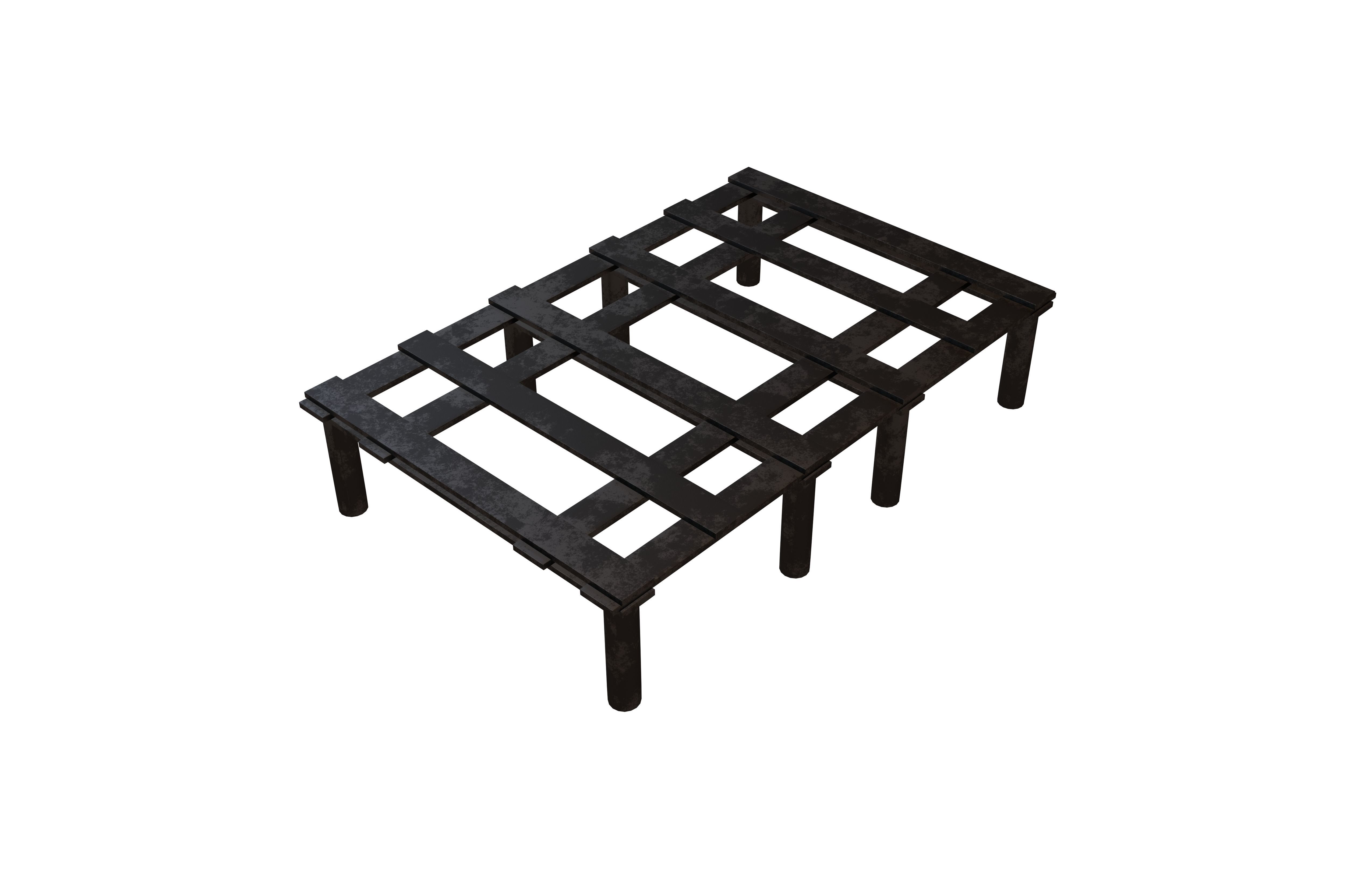 Bed Frame v2 006 Low-poly 3D model_2
