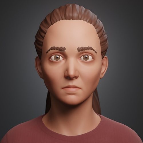 Female Stylized Rigged Low-poly 3D model