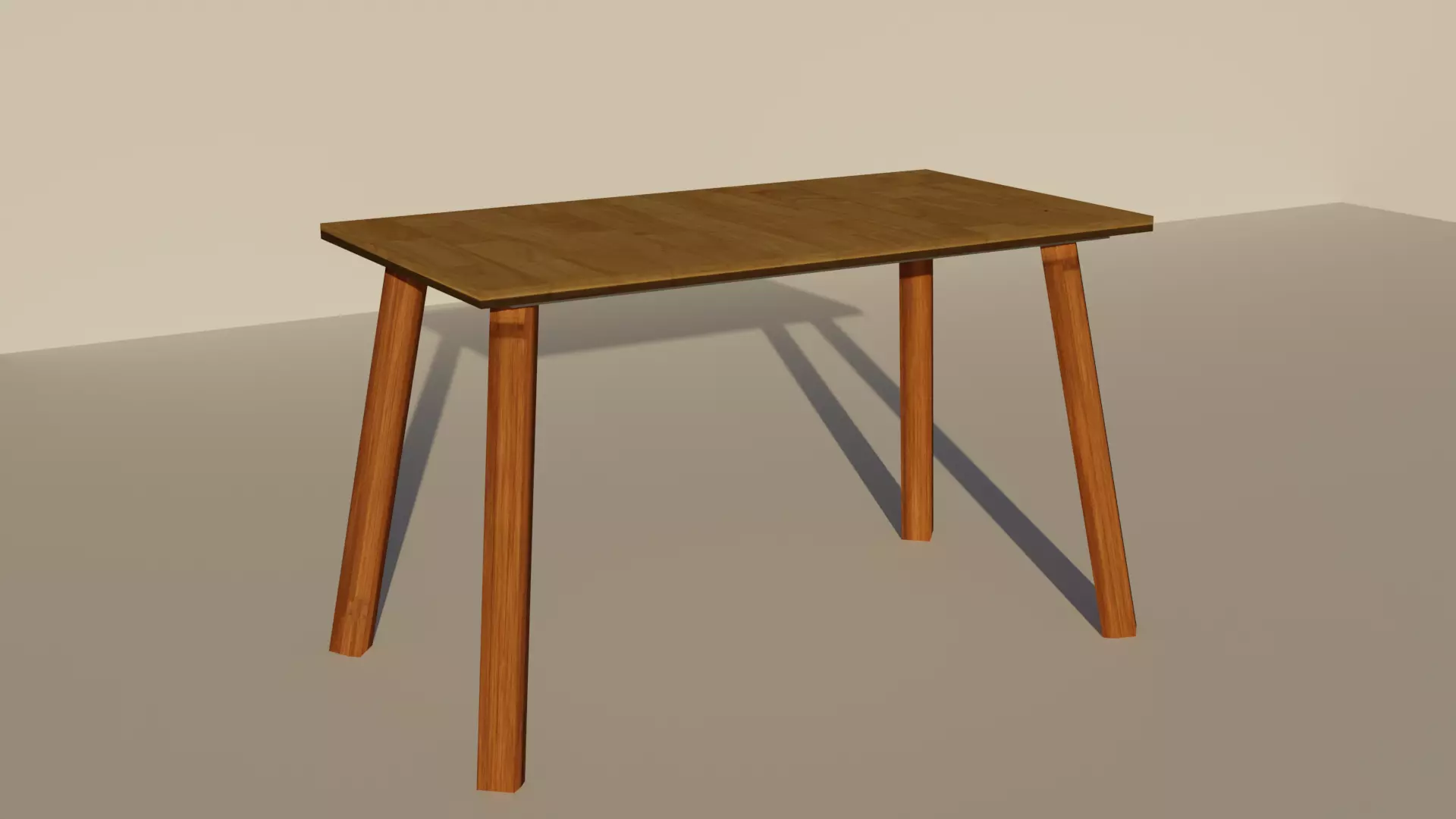 Wodden Table Low-poly 3D model_0