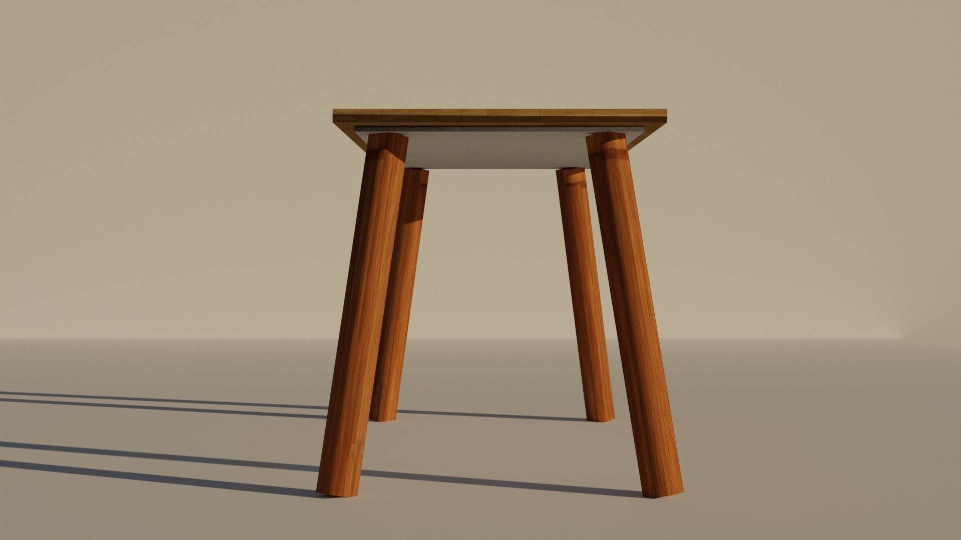 Wodden Table Low-poly 3D model_1