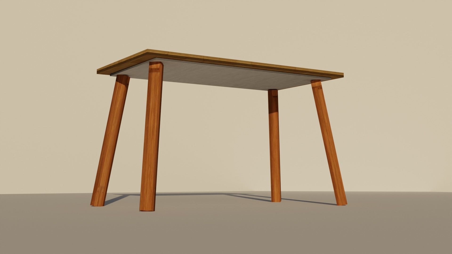 Wodden Table Low-poly 3D model_2