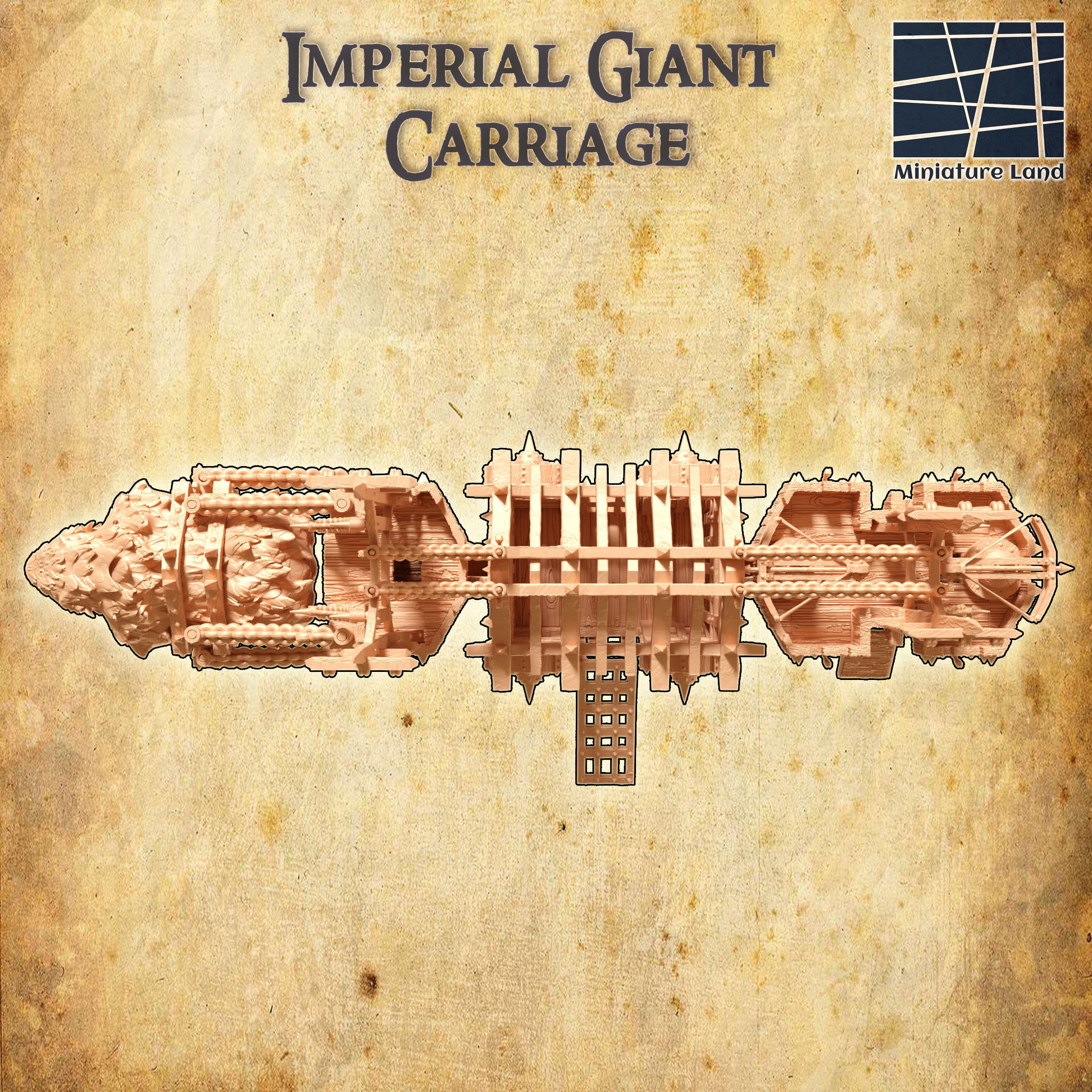Imperial Giant Carriage Tabletop Terrain 28 MM 3D print model_4