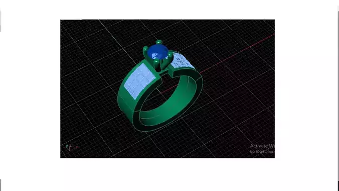 Invisible set diamond ring 3D print model