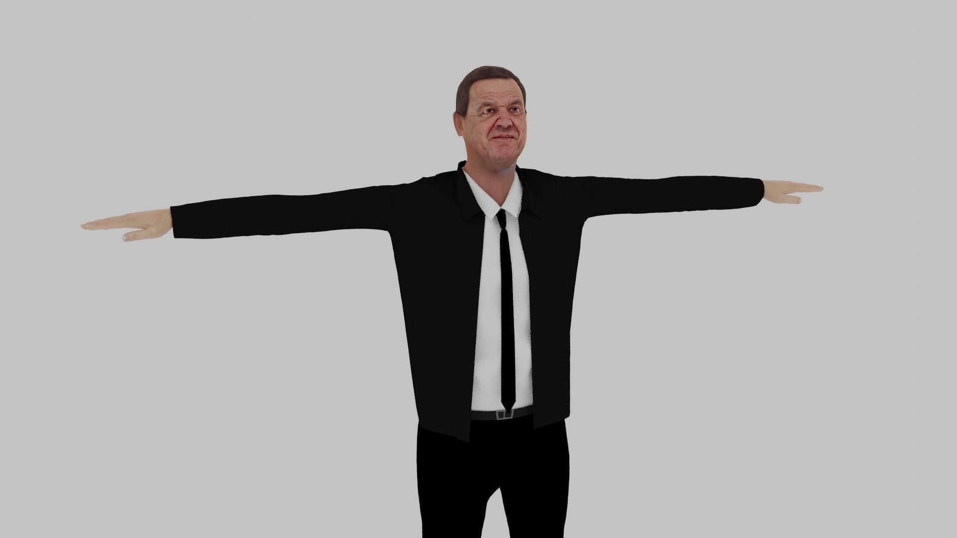 Gerhard Schroder Low-poly 3D model_4