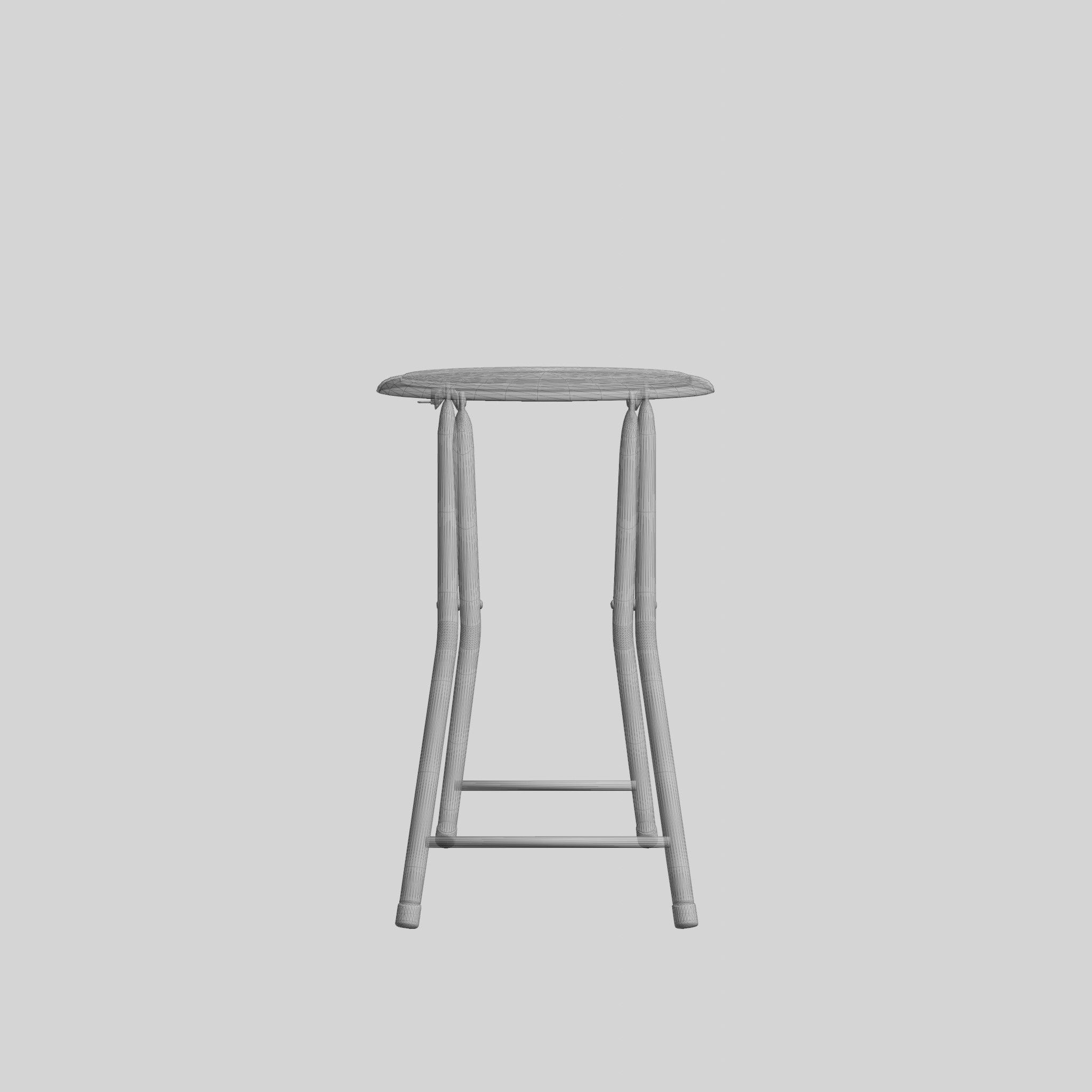 Folding Stool Low-poly 3D model_7