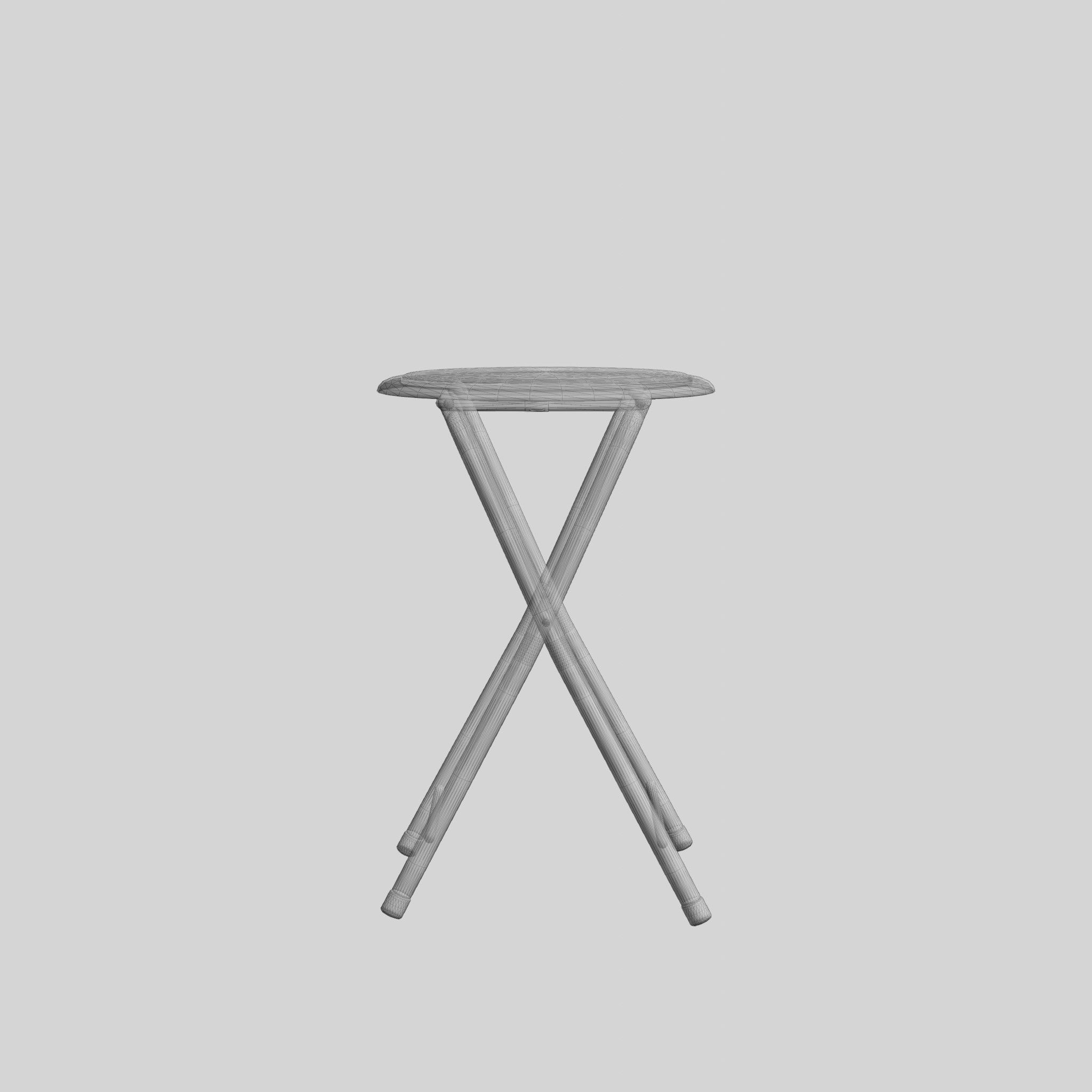 Folding Stool Low-poly 3D model_8