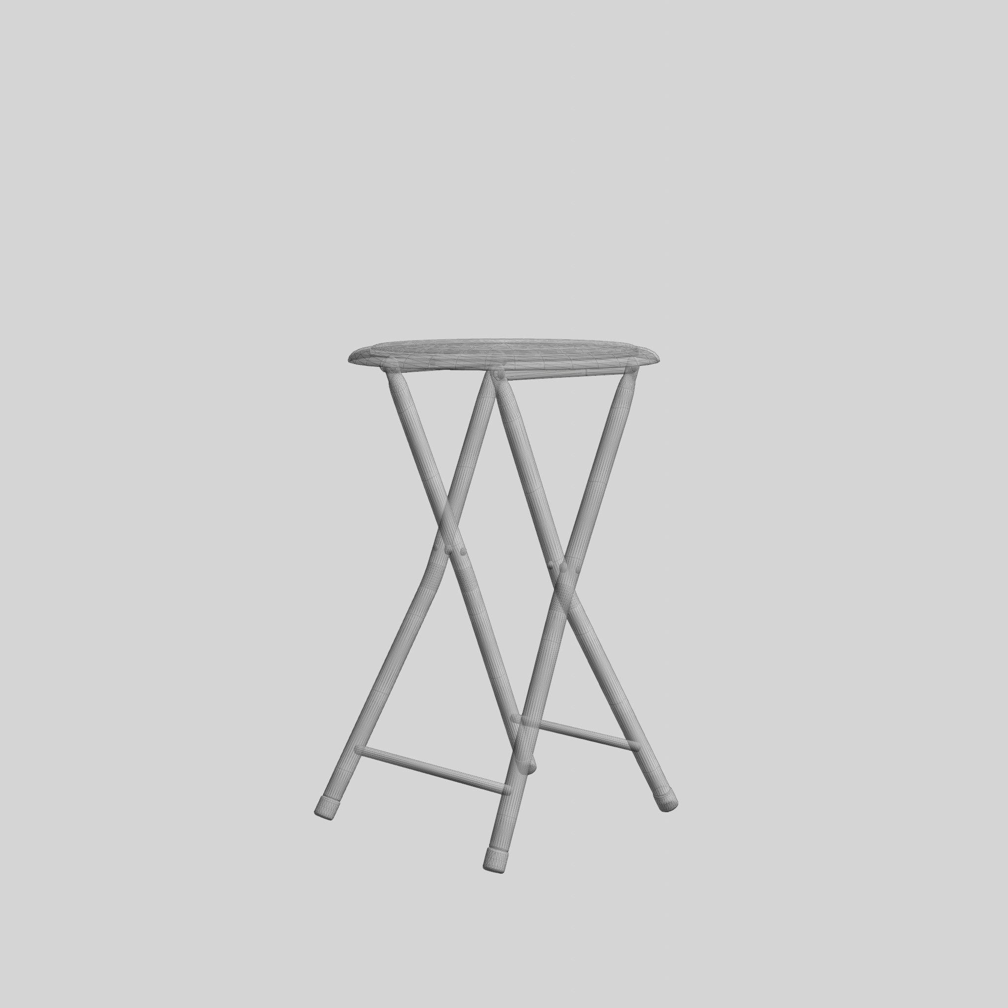 Folding Stool Low-poly 3D model_6