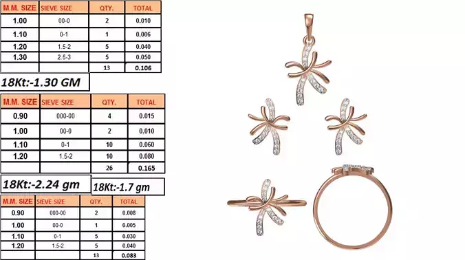 Light Weight Ring Pendant Earring Set STL OBJ FBX JCD Details