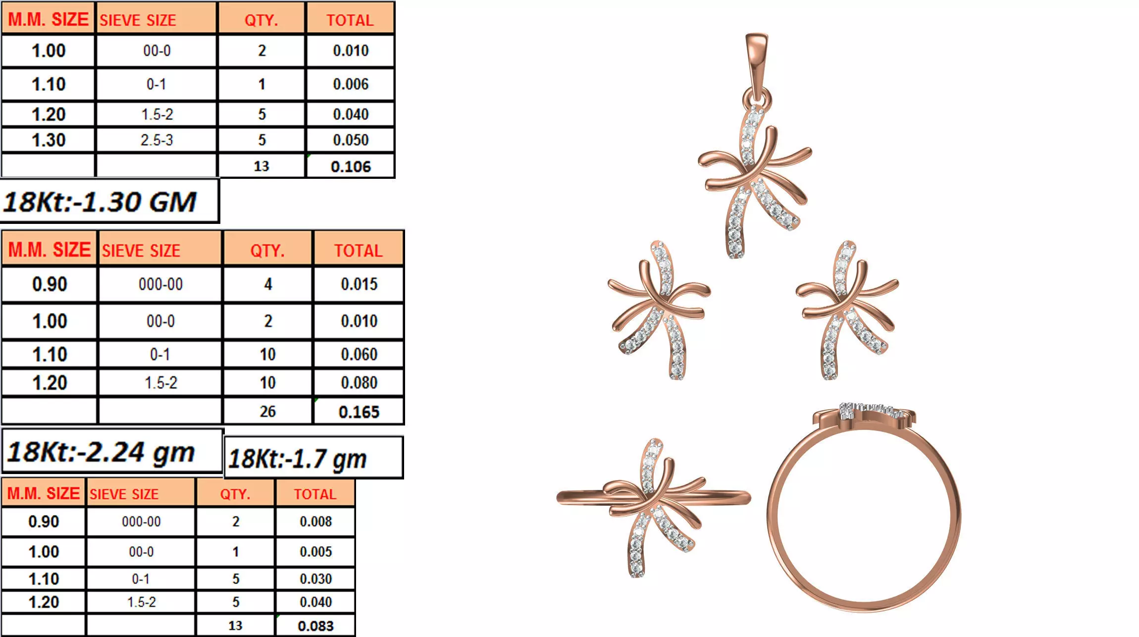 Light Weight Ring Pendant Earring Set STL OBJ FBX JCD Details 3D print model_0