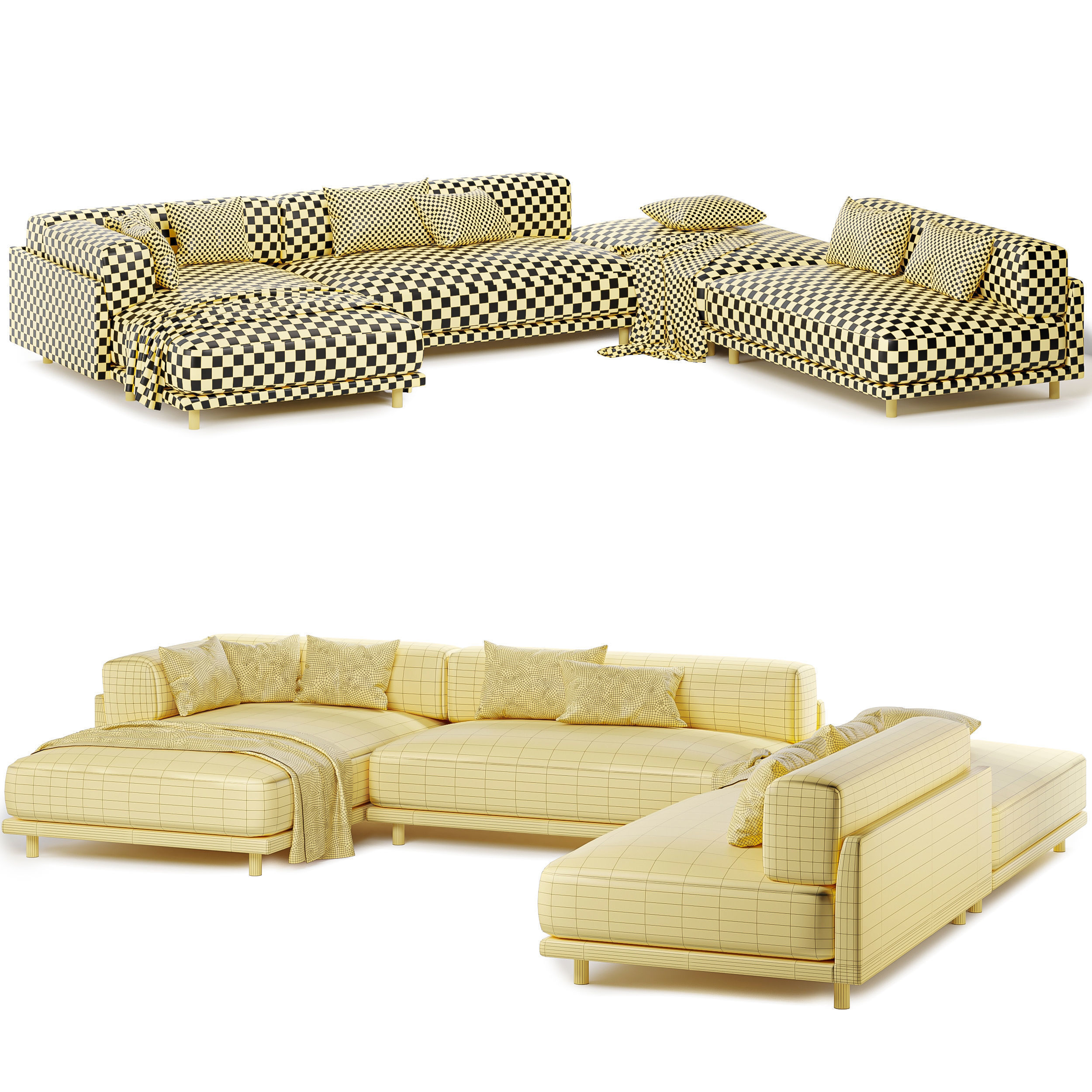Sunday J Sectional Sofa with Chaise 3D model_5