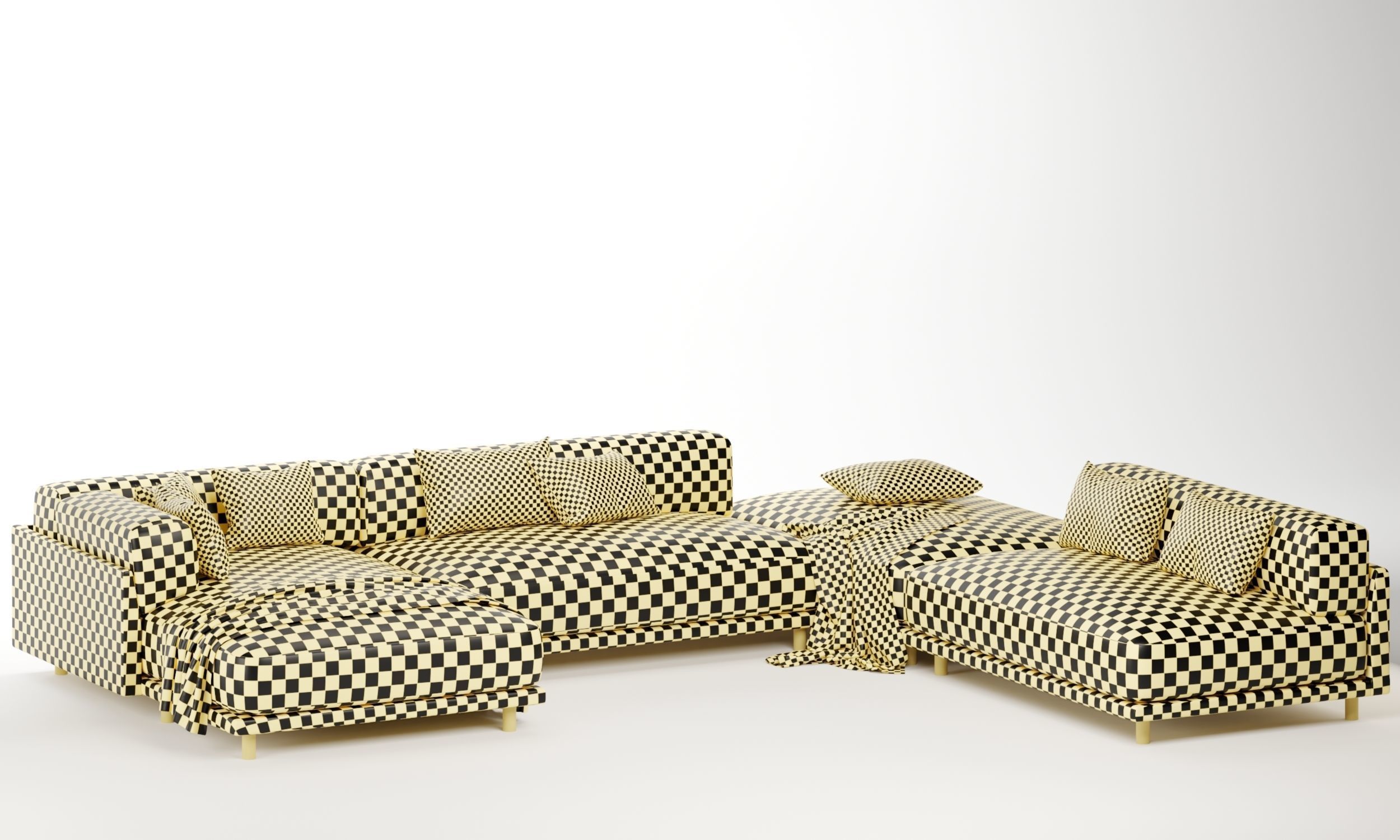 Sunday J Sectional Sofa with Chaise 3D model_6