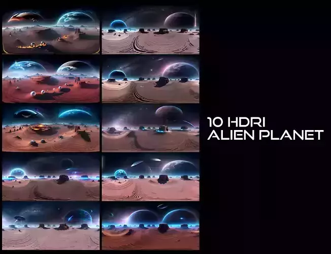 10 HDRIs Alien Planet  3D model