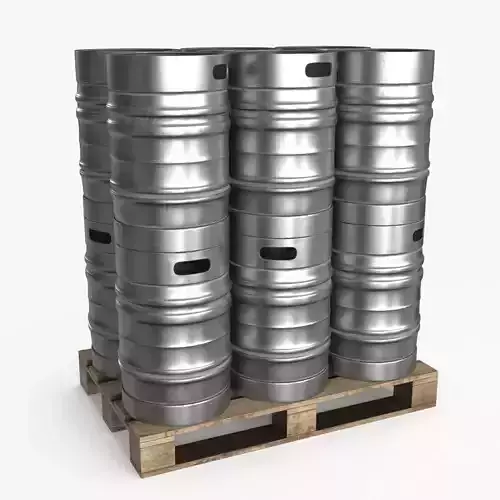 Pallets Of Beer Kegs Low-poly 3D model