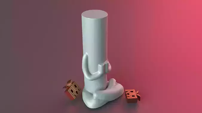 Meditating yoga 3D print model