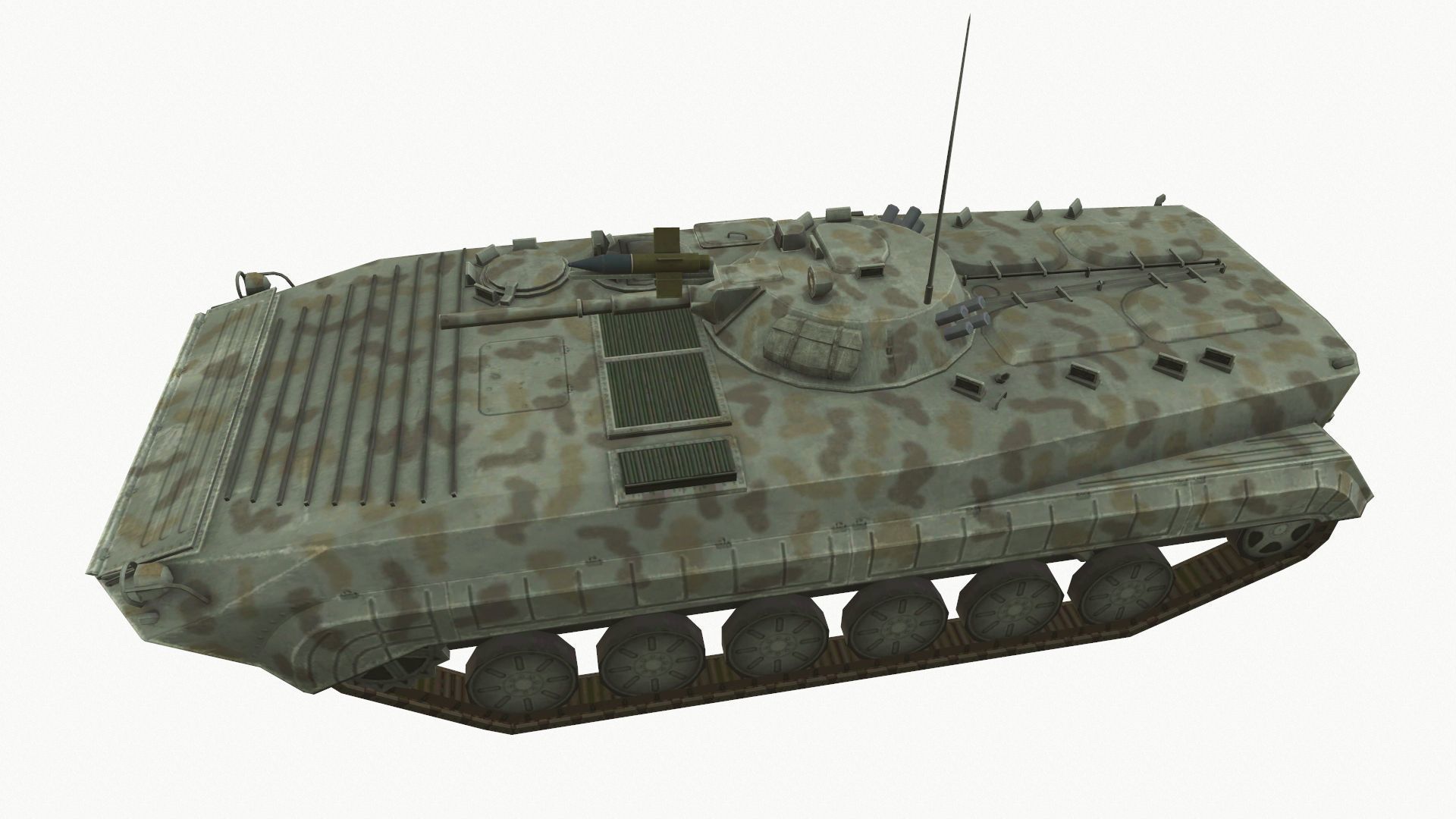 Armored Personnel Carrier BTR  Low-poly 3D model_3