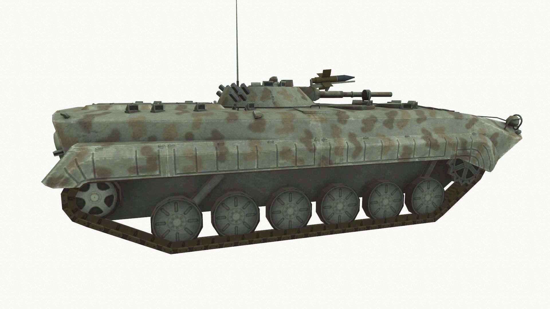 Armored Personnel Carrier BTR  Low-poly 3D model_4