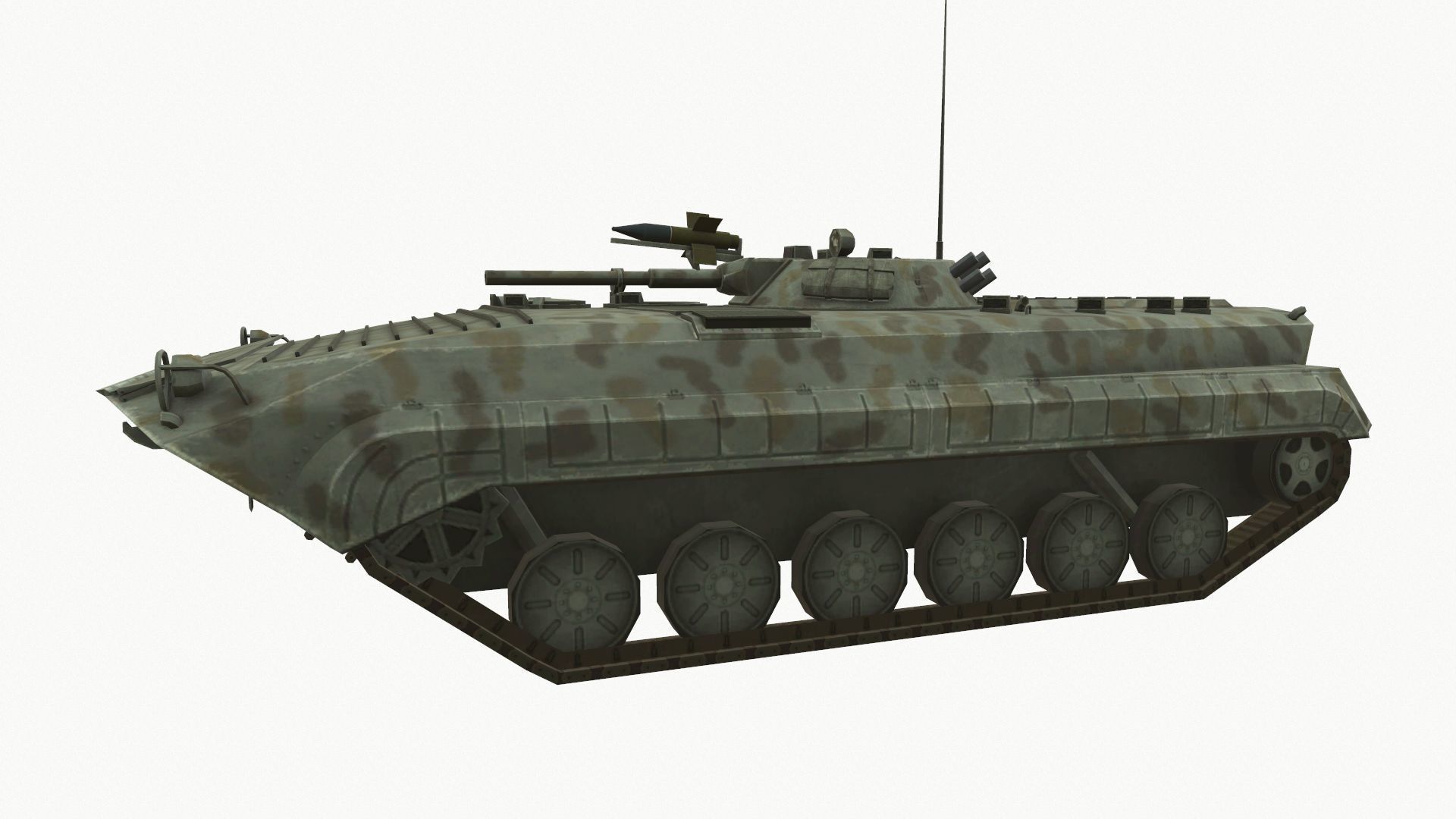 Armored Personnel Carrier BTR  Low-poly 3D model_2