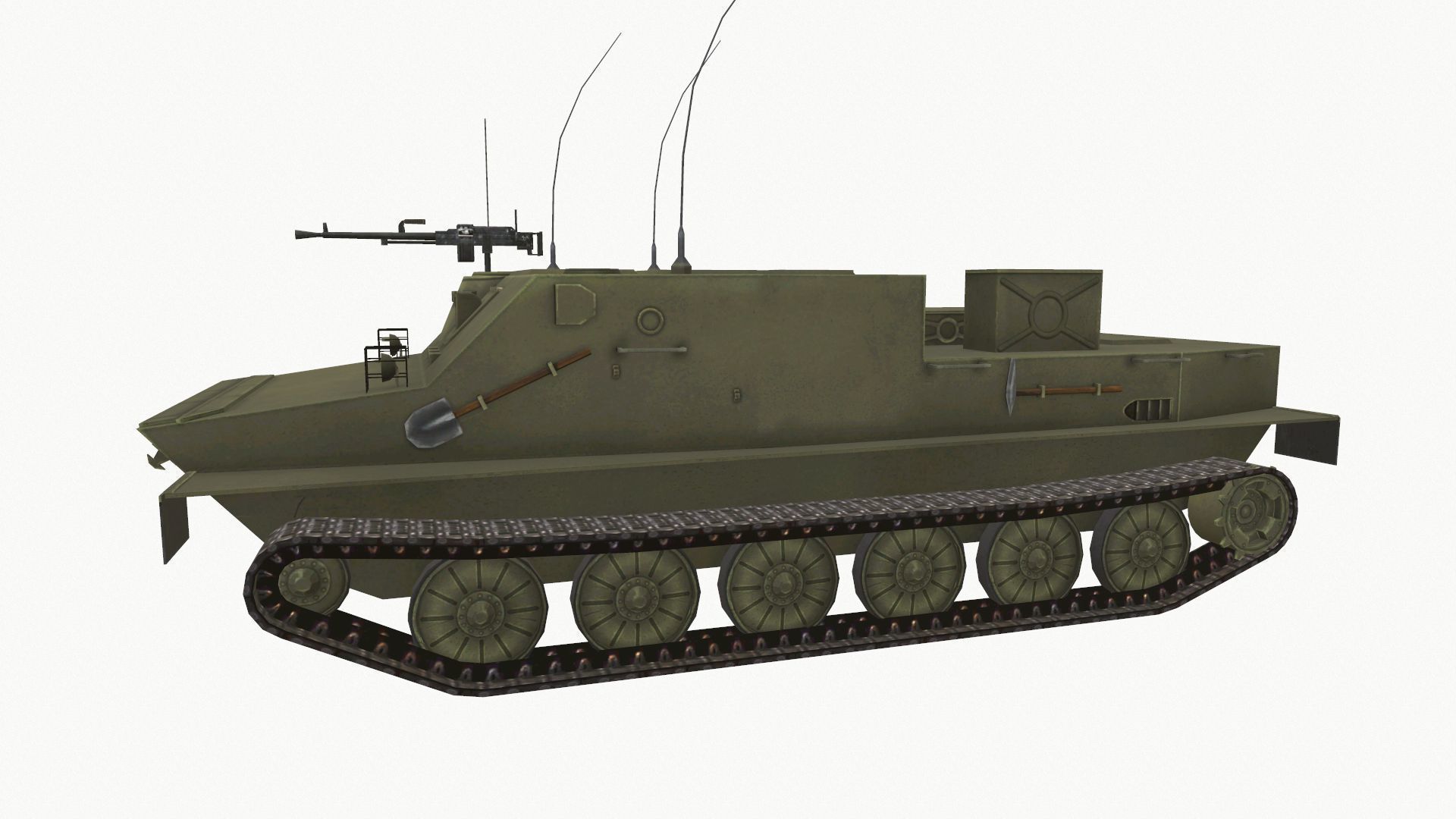 BTR-50pk Low-poly 3D model_2