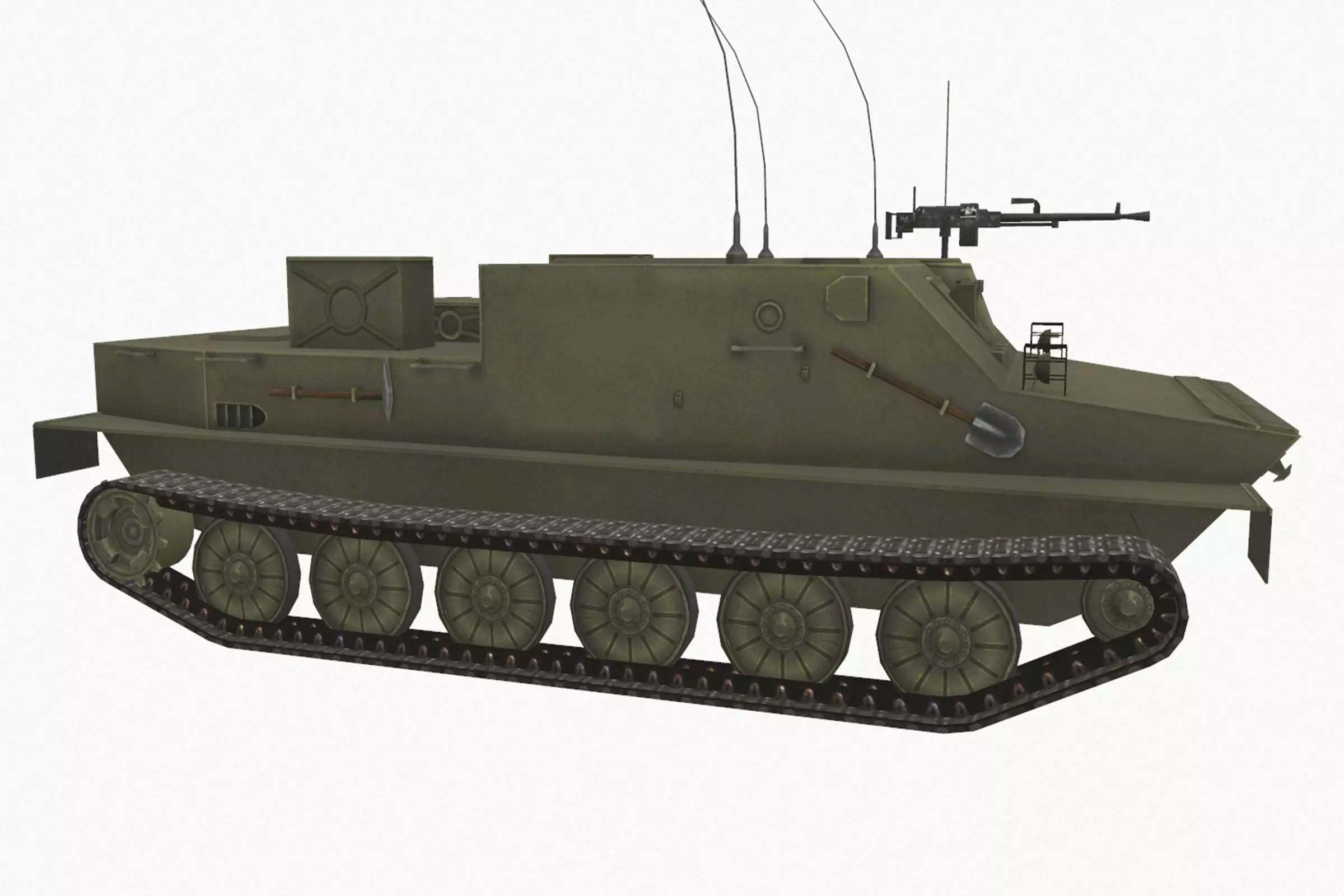 BTR-50pk Low-poly 3D model_0
