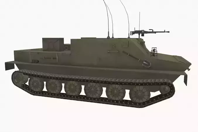 BTR-50pk Low-poly 3D model