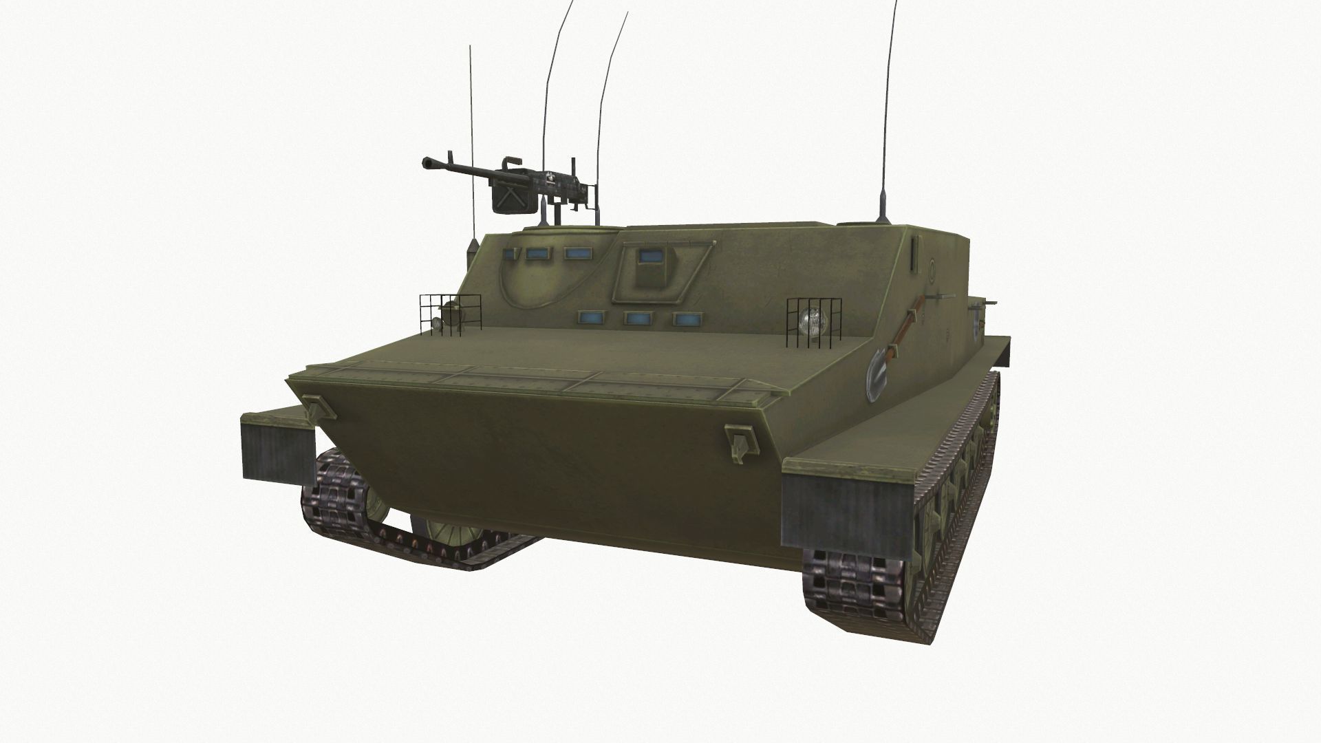 BTR-50pk Low-poly 3D model_1