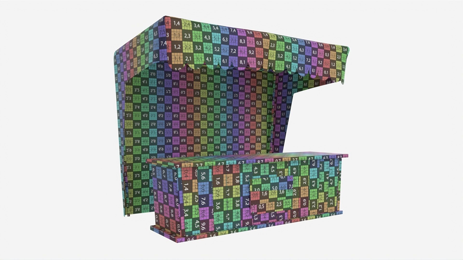 Market Fair Stall with Canopy 02 3D model_7
