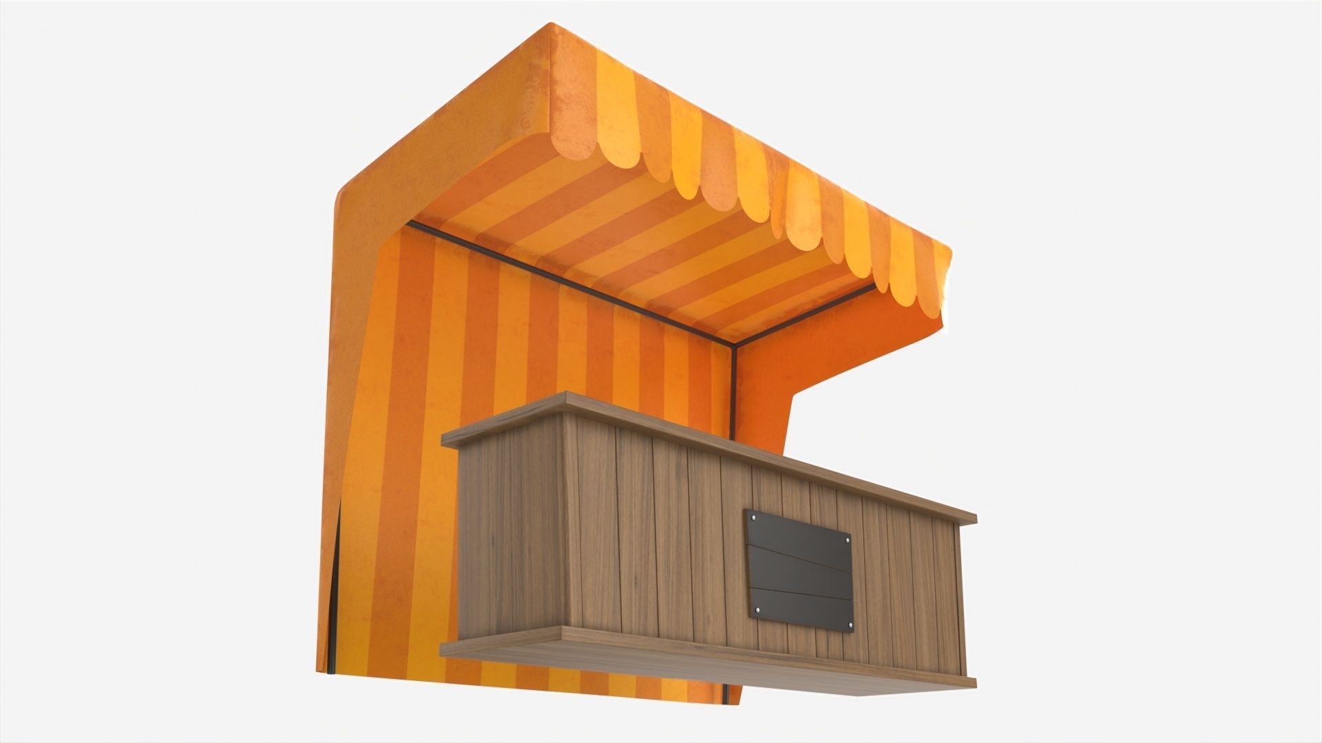 Market Fair Stall with Canopy 02 3D model_2