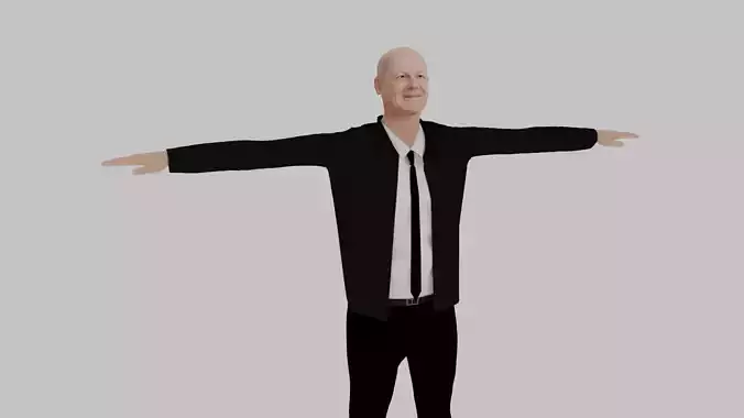 Olaf Scholz Low-poly 3D model
