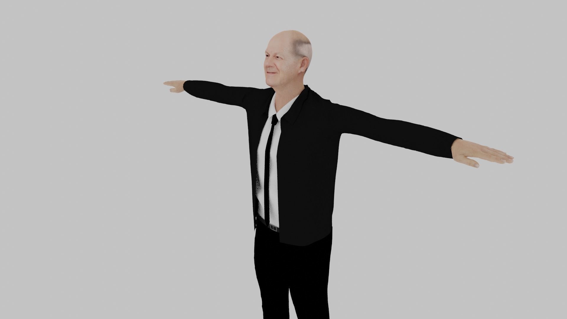 Olaf Scholz Low-poly 3D model_2