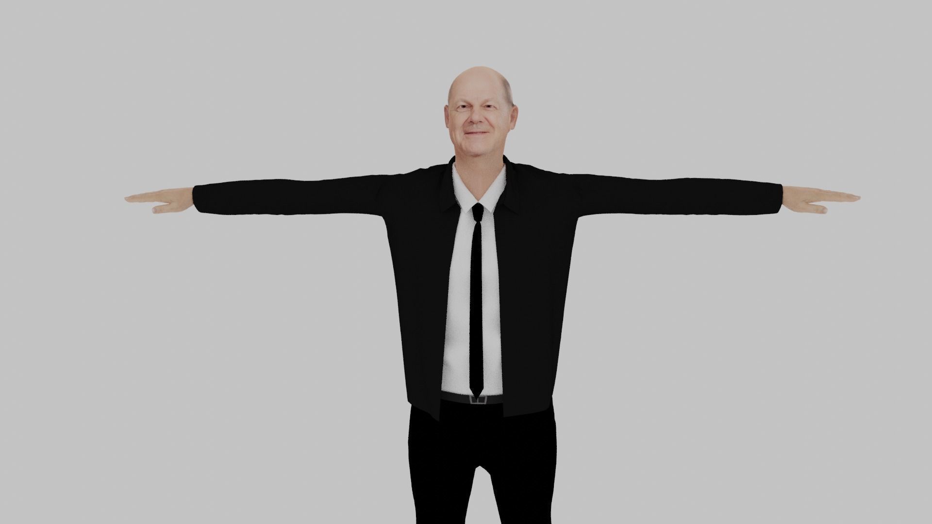 Olaf Scholz Low-poly 3D model_1
