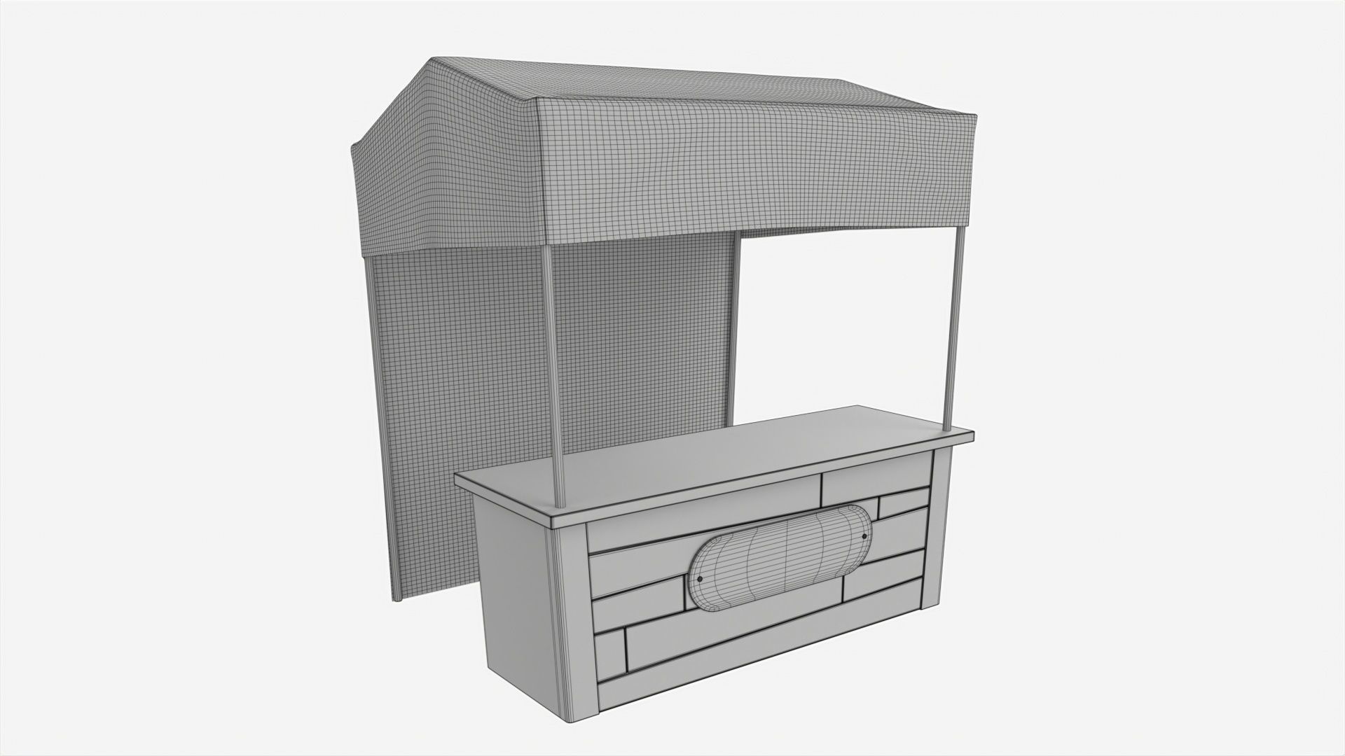 Market Fair Stall with Canopy 03 3D model_6