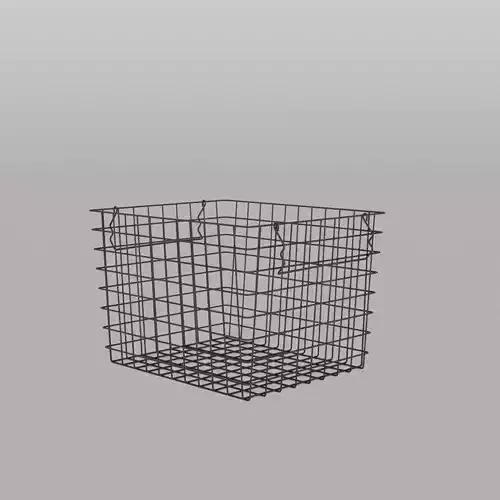 High metal storage basket Black