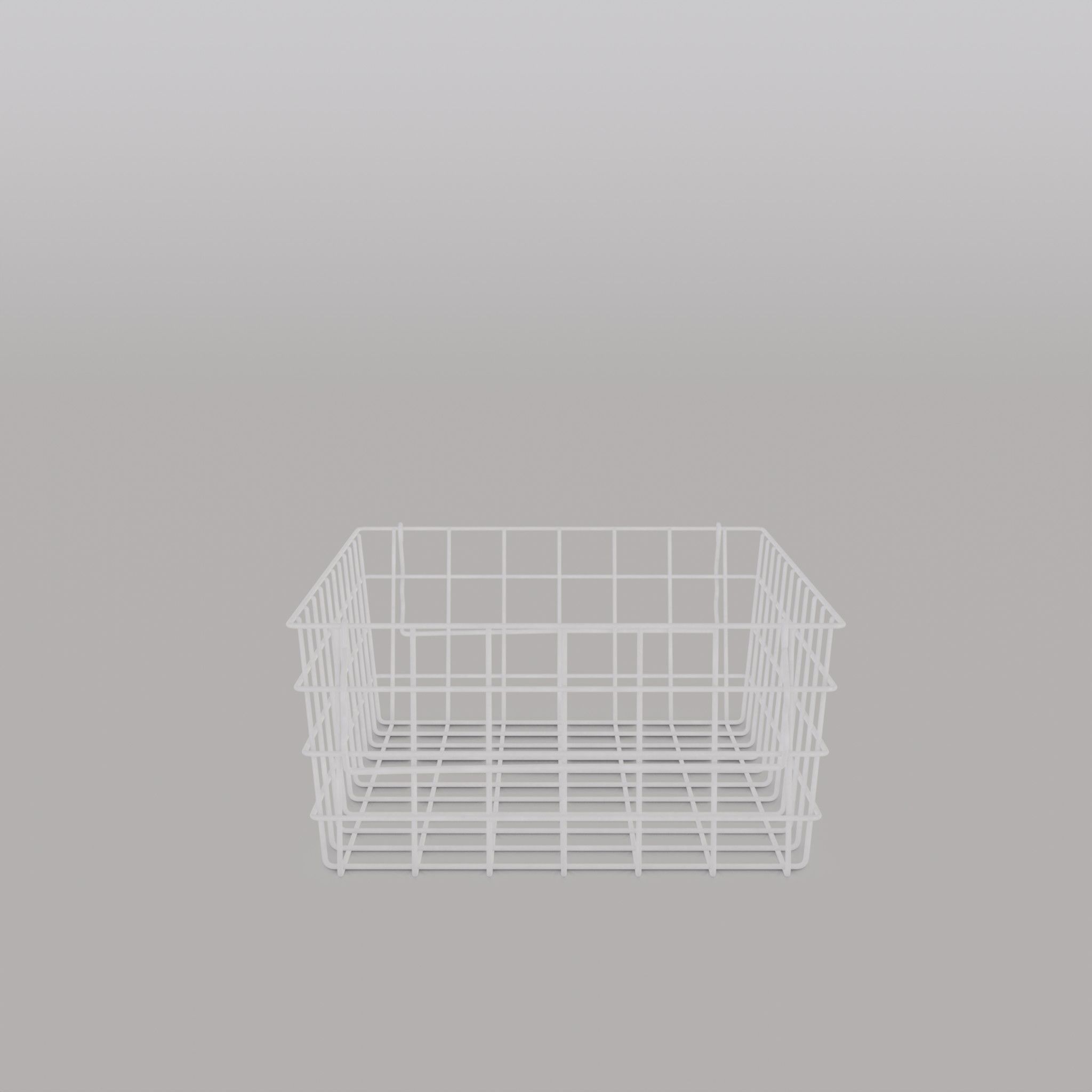 Small Metal Storage Basket White Low-poly 3D model_1