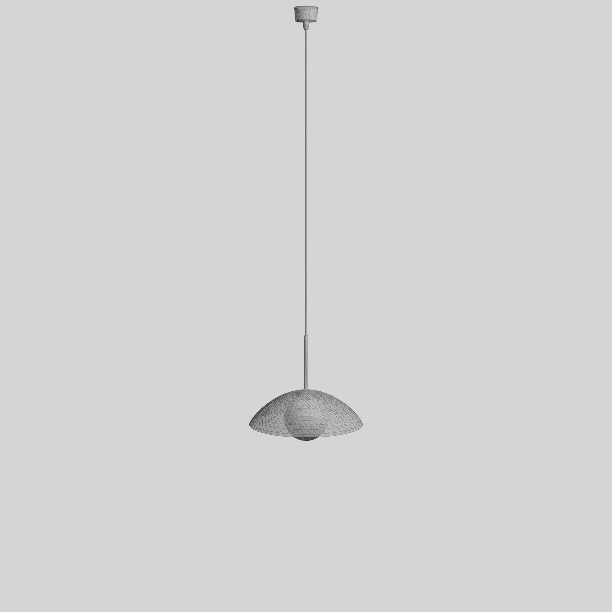 Ceiling Lamp in Metal Black Low-poly 3D model_8