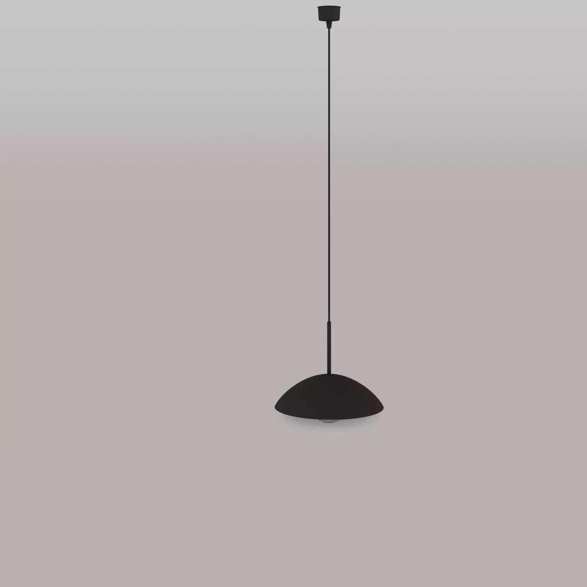 Ceiling Lamp in Metal Black Low-poly 3D model_0