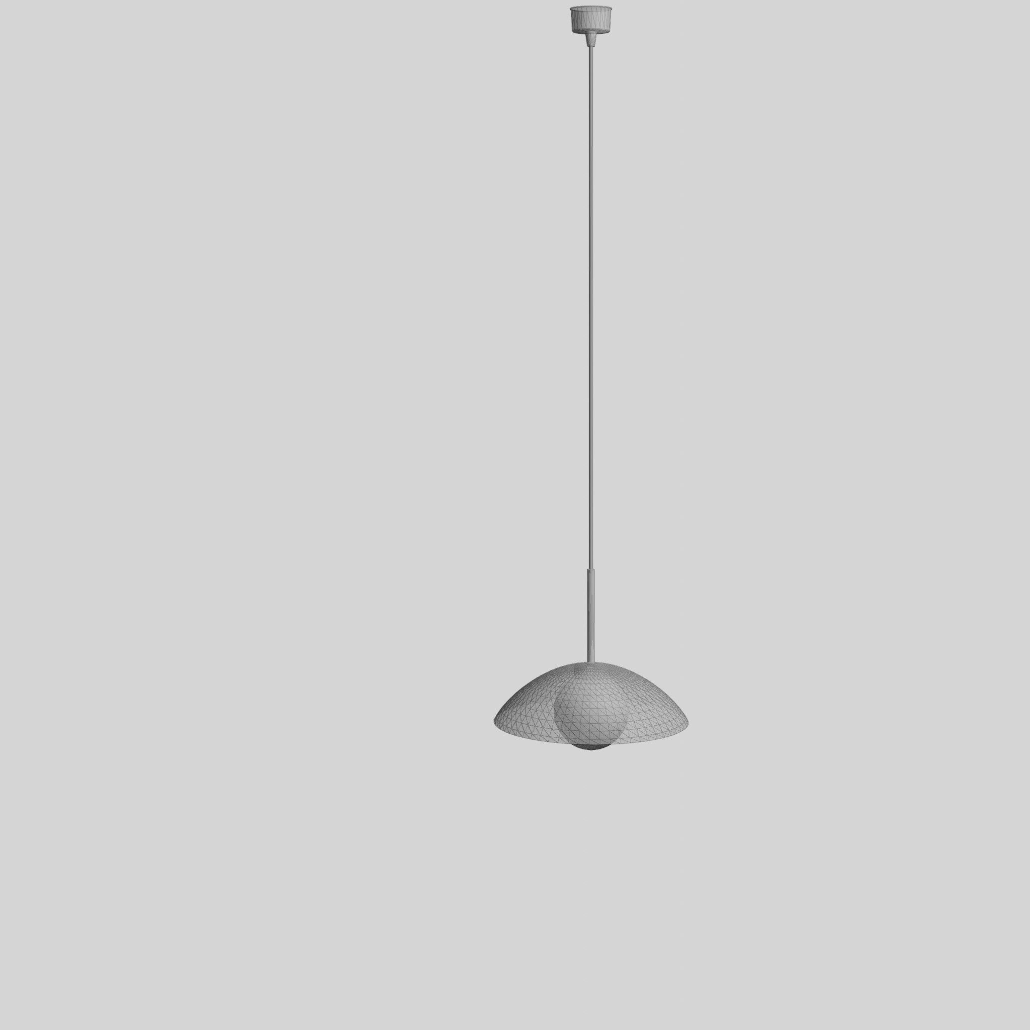 Ceiling Lamp in Metal Black Low-poly 3D model_5
