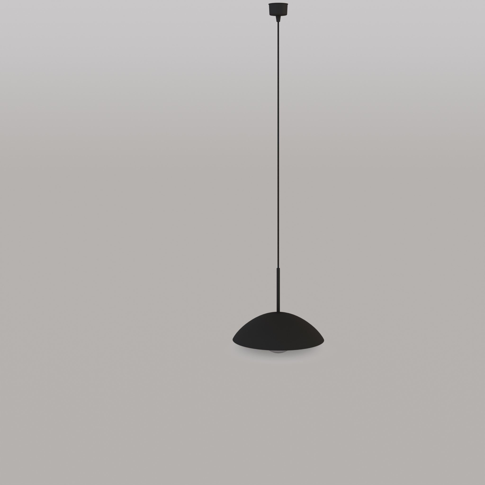 Ceiling Lamp in Metal Black Low-poly 3D model_4