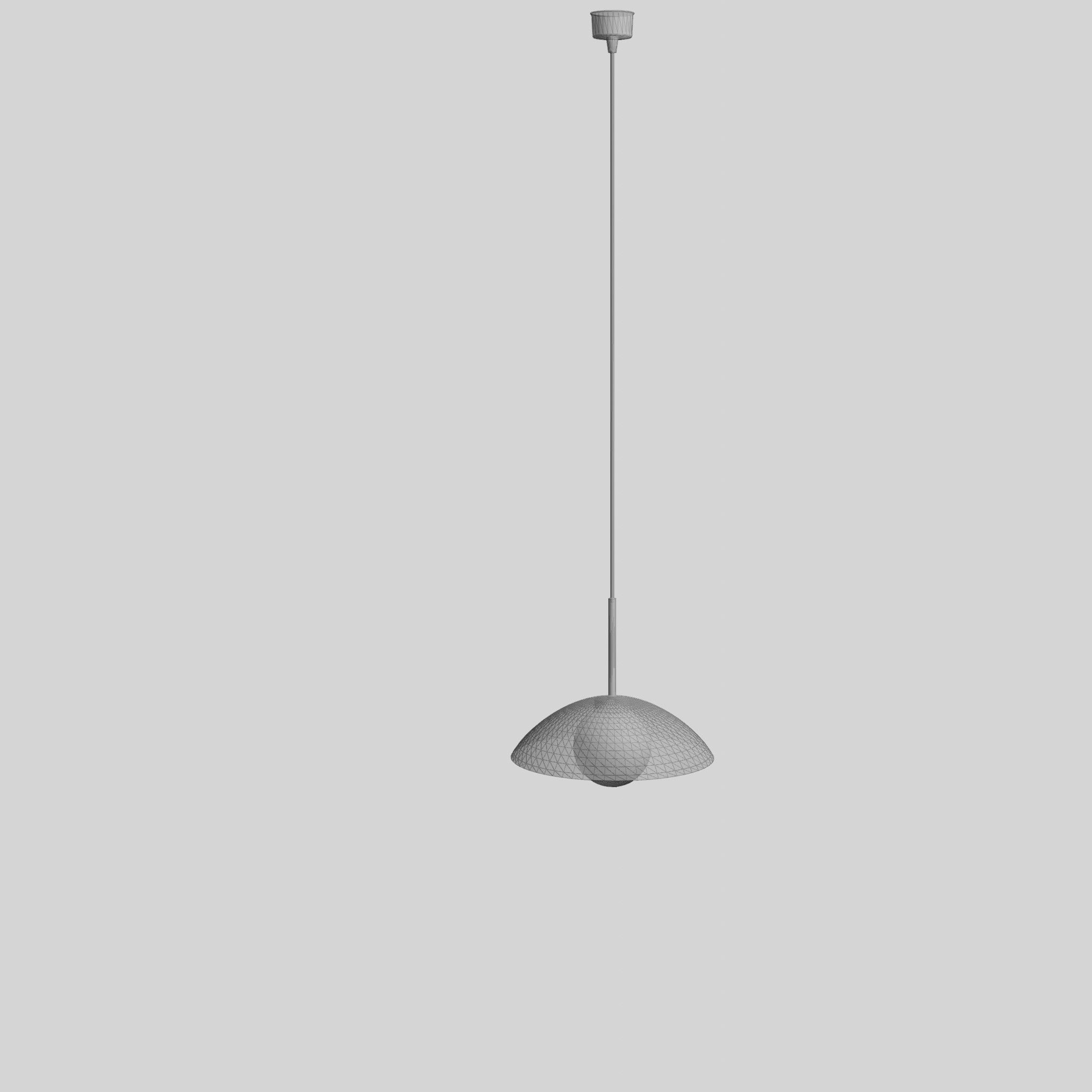 Ceiling Lamp in Metal Black Low-poly 3D model_6