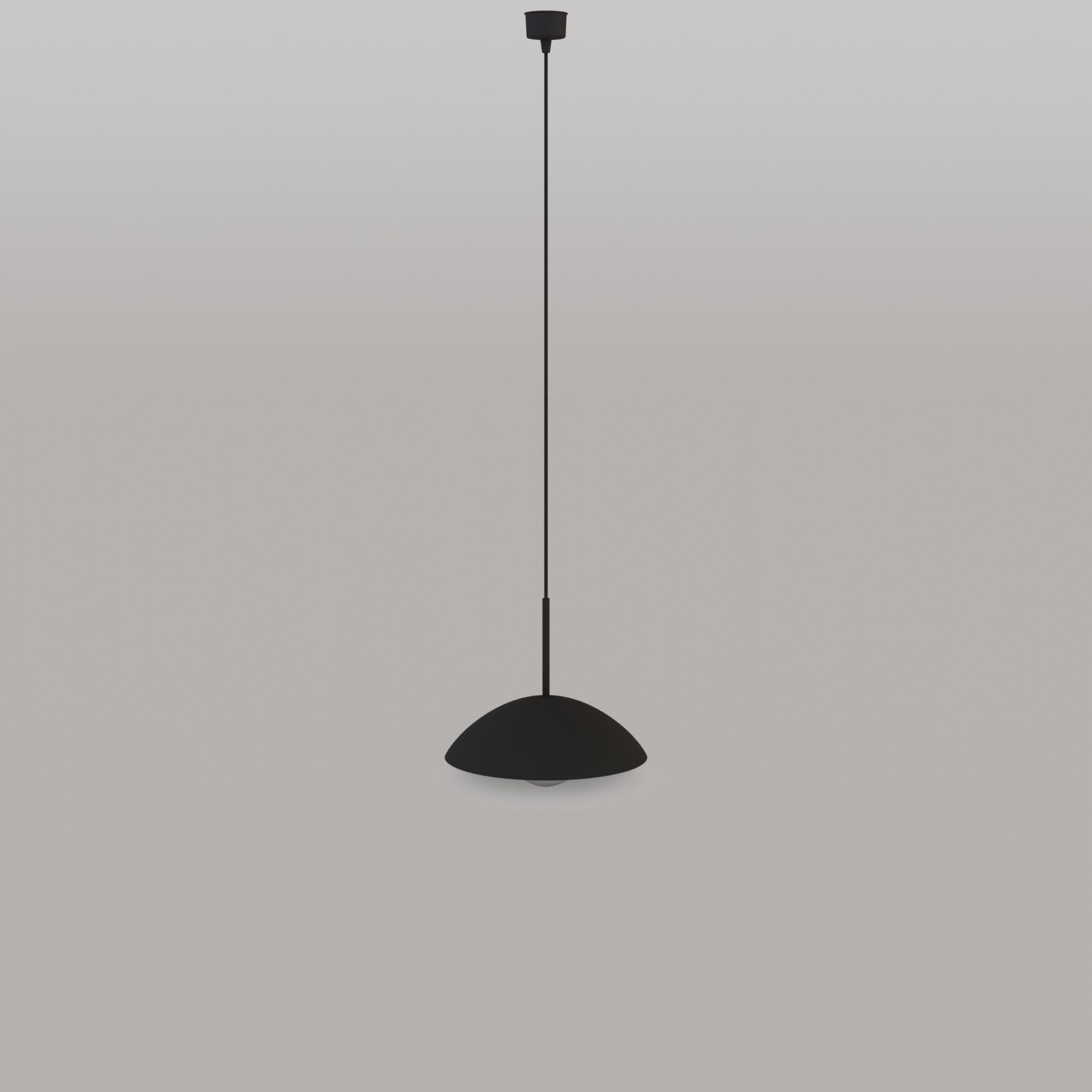 Ceiling Lamp in Metal Black Low-poly 3D model_1
