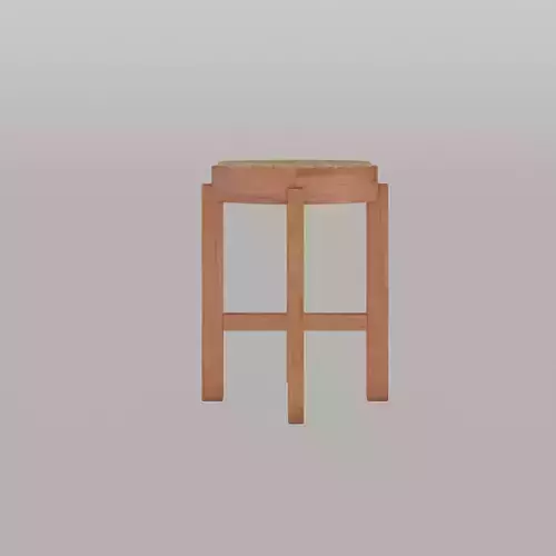 Stool with Rattan Seat Brown