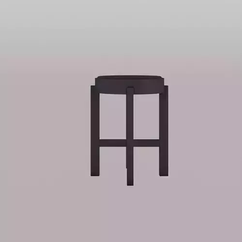 Stool with Rattan Seat Black