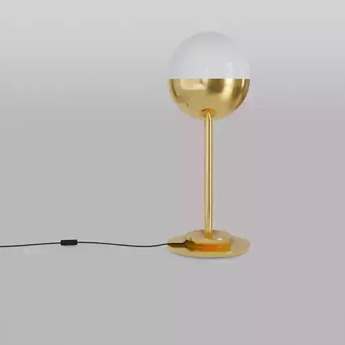 Round Glass Table Lamp Gold Low-poly 3D model
